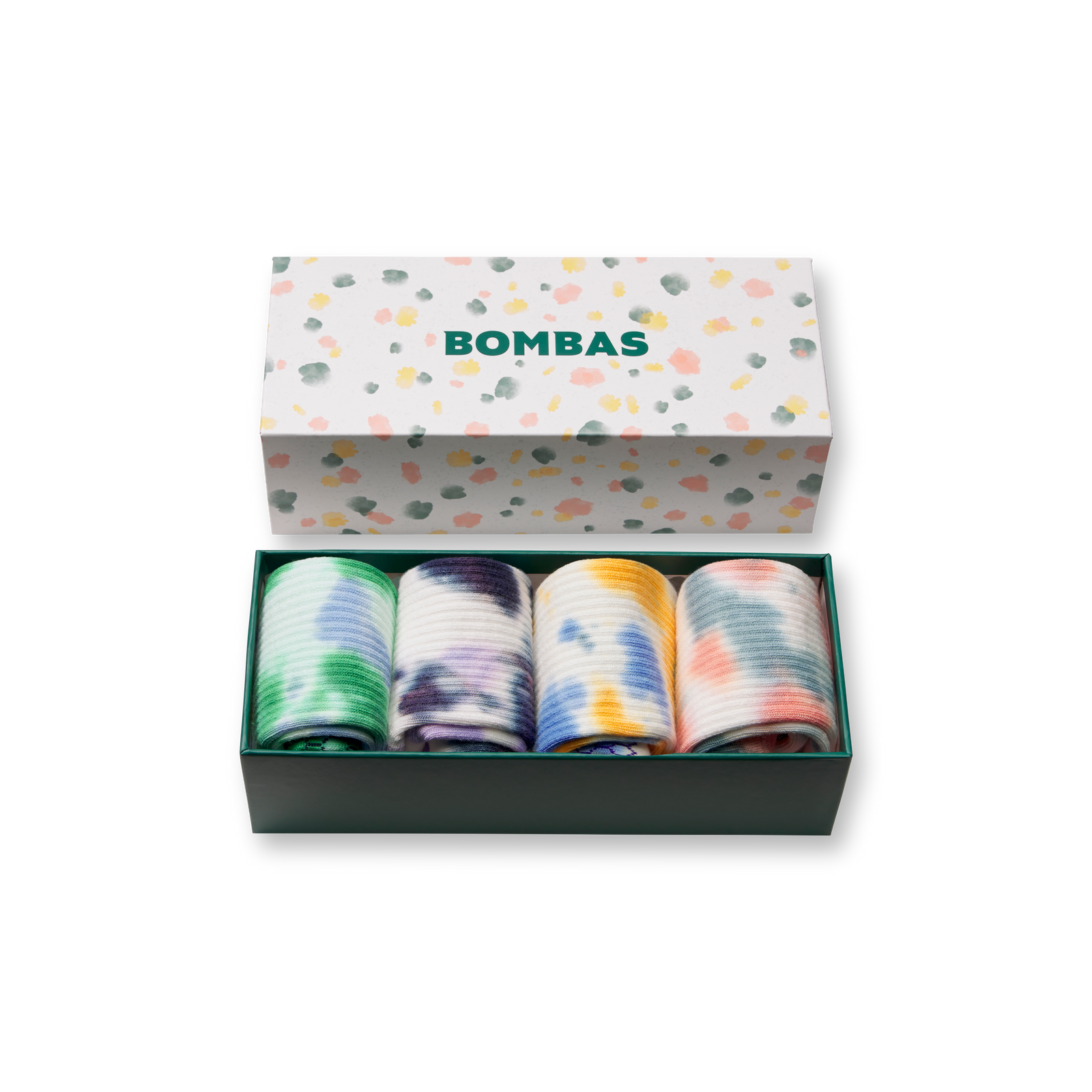 Youth Celebration Calf Sock 4-Pack Gift Box - Tie-Dye Mix L (Socks in Box) [8456]