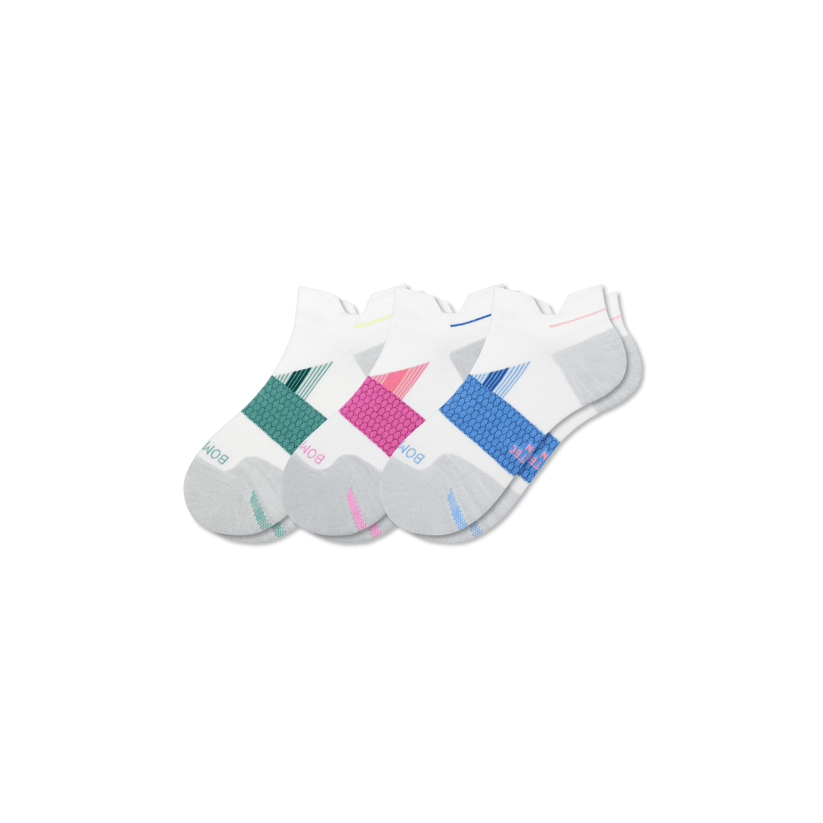 Women's Running Ankle Sock 3-Pack - White Pink Mix