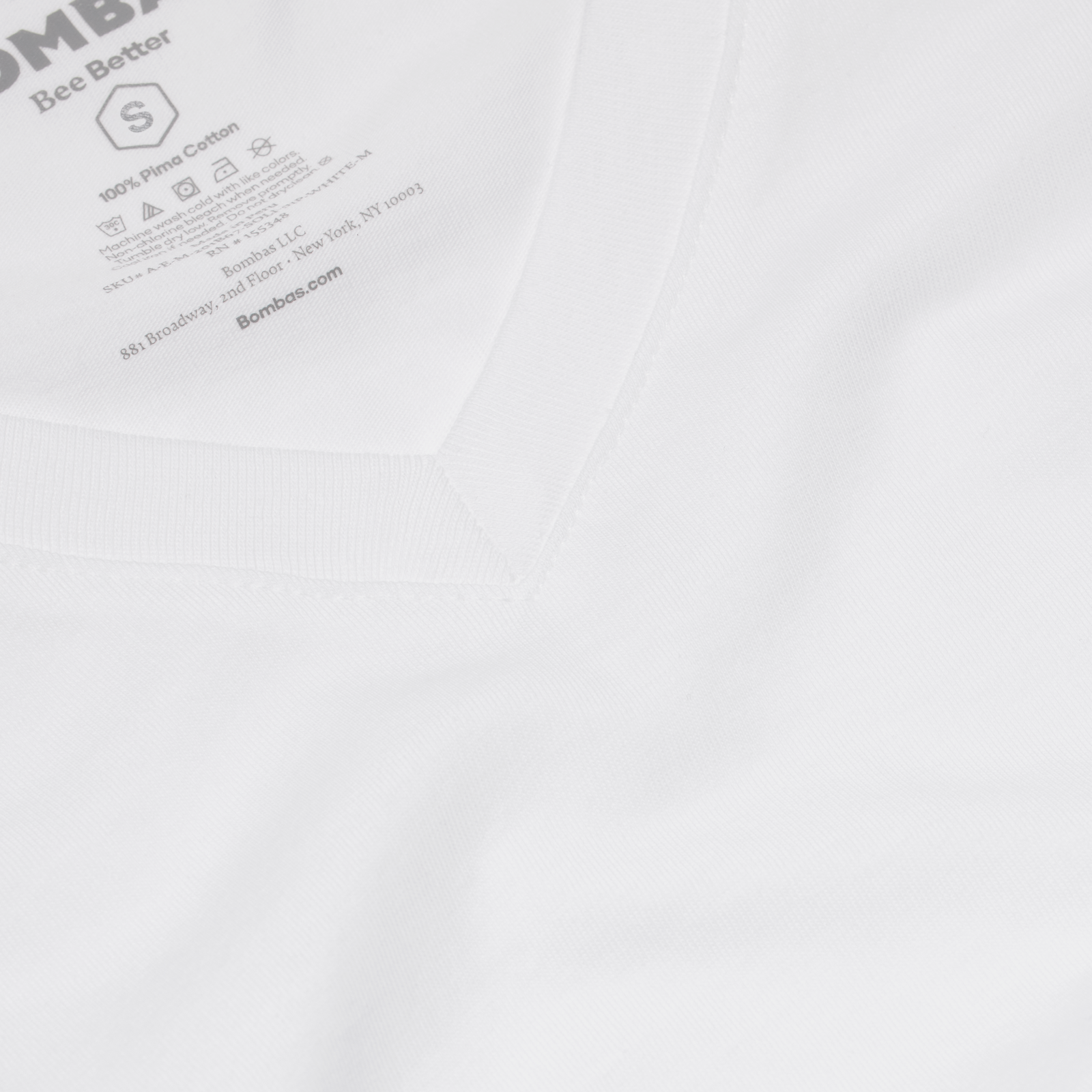 Women's Pima Cotton V-Neck T-Shirt - White Detail [8738]