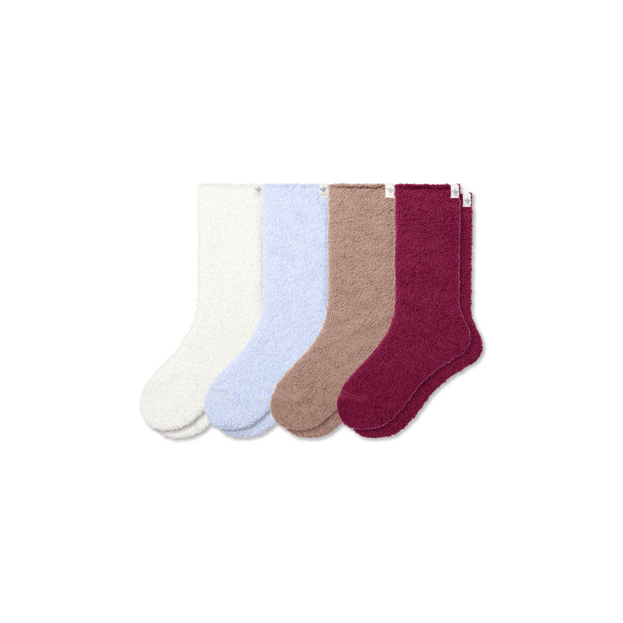 Youth Fuzzy Sock 4-Pack - Breathable Court Comfort