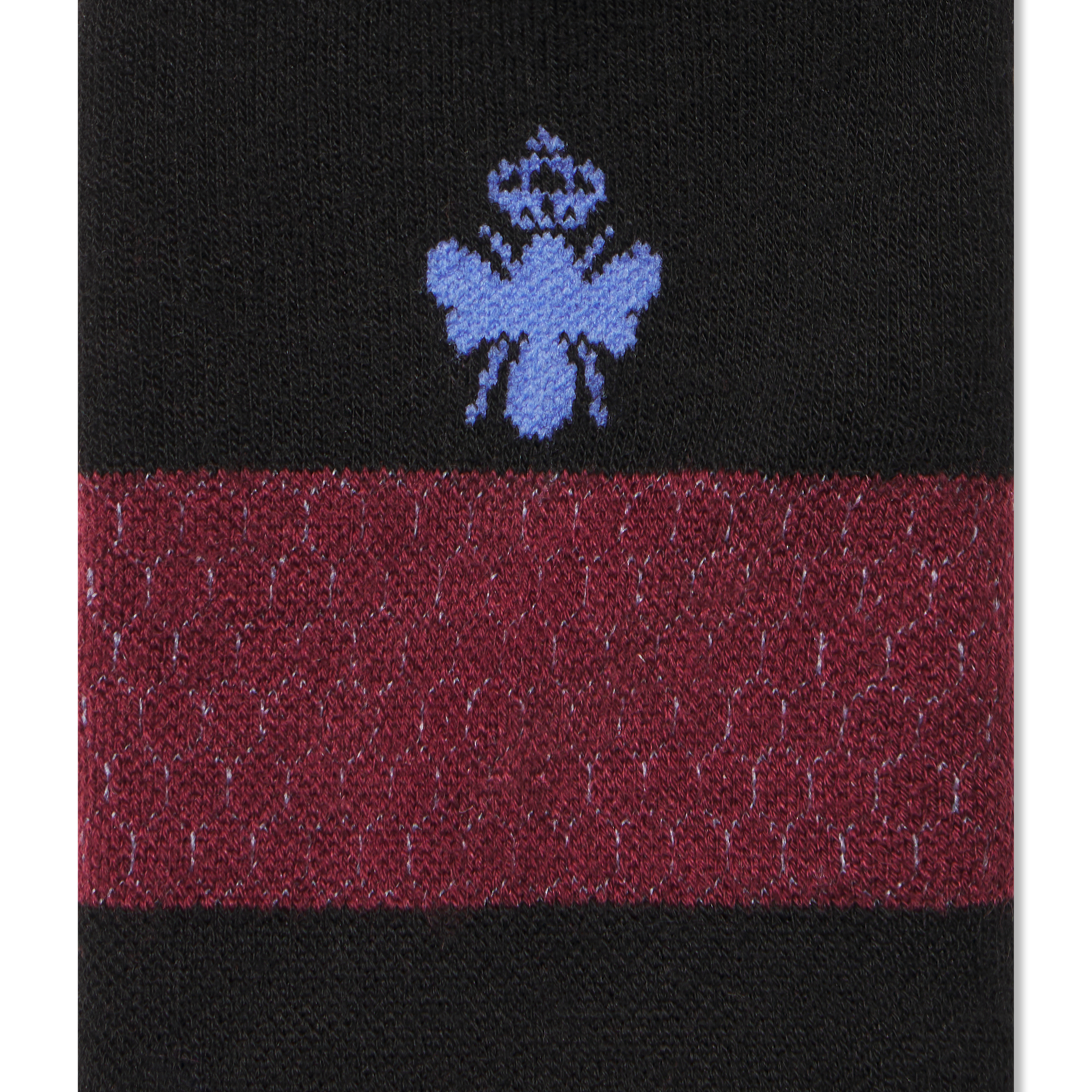 Merino Wool Blend Athletic Ankle Socks - Black Wine Detail [8828]