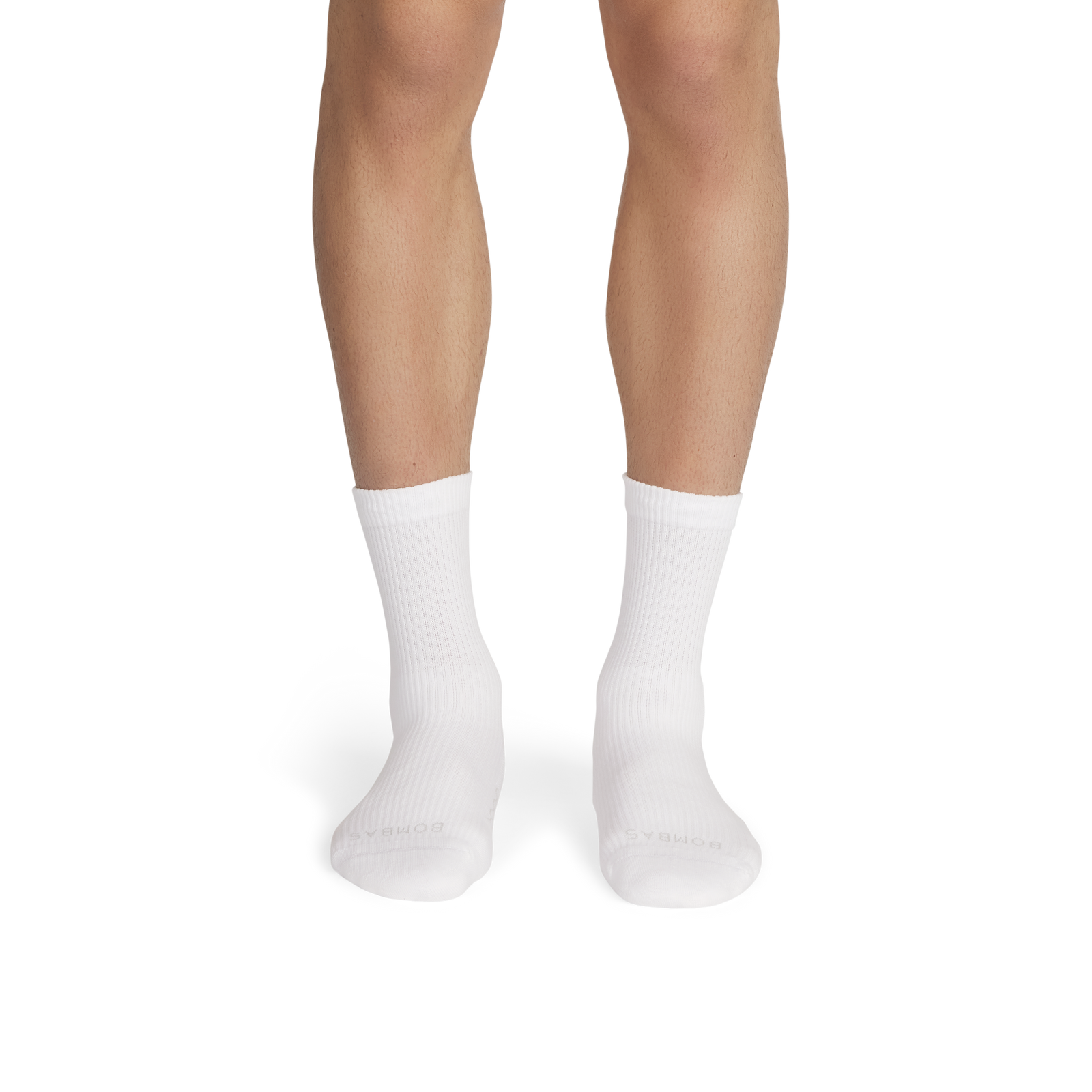 Modern Rib Half Calf Socks - White MO1 [8884]