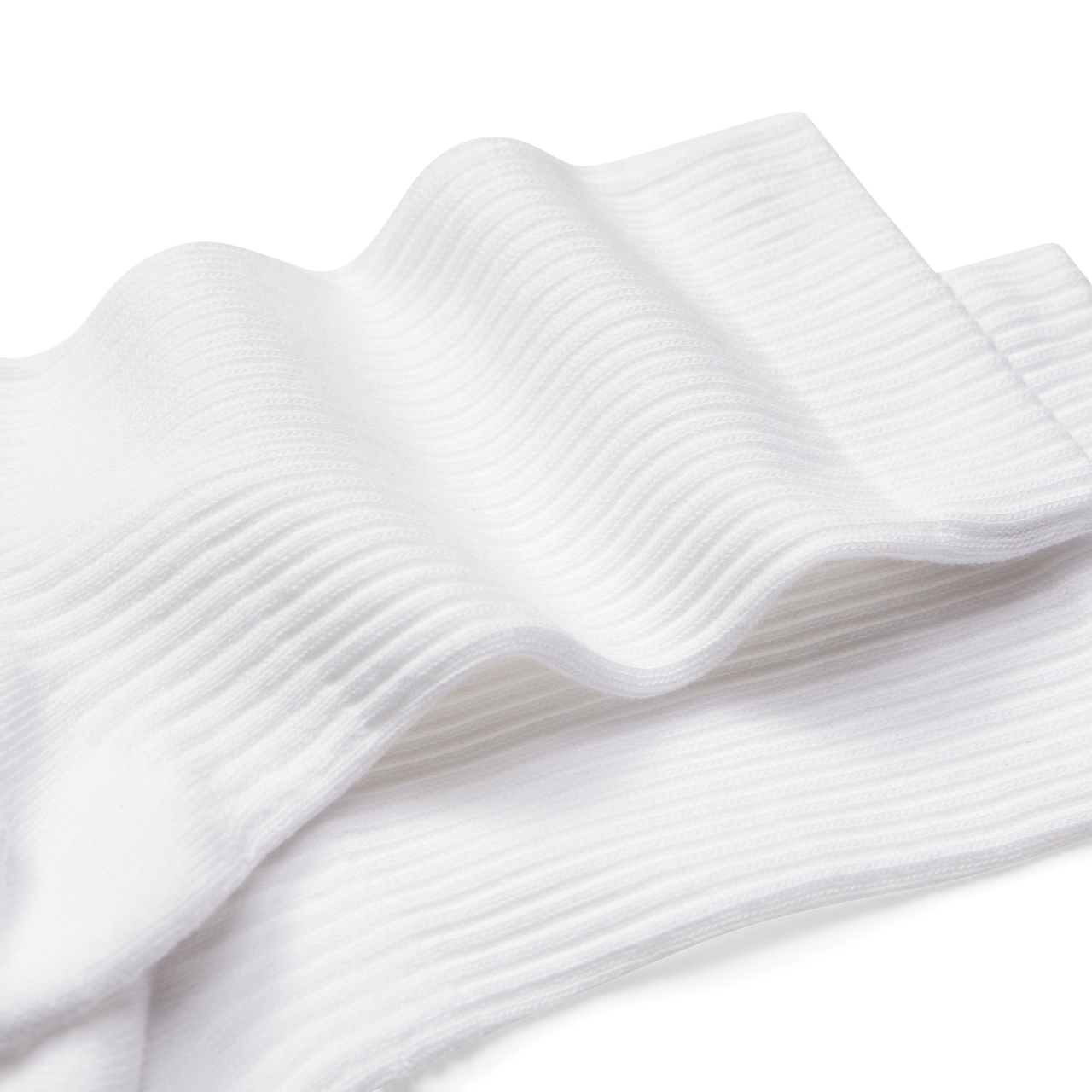 Modern Rib Half Calf Socks - White Detail [8884]