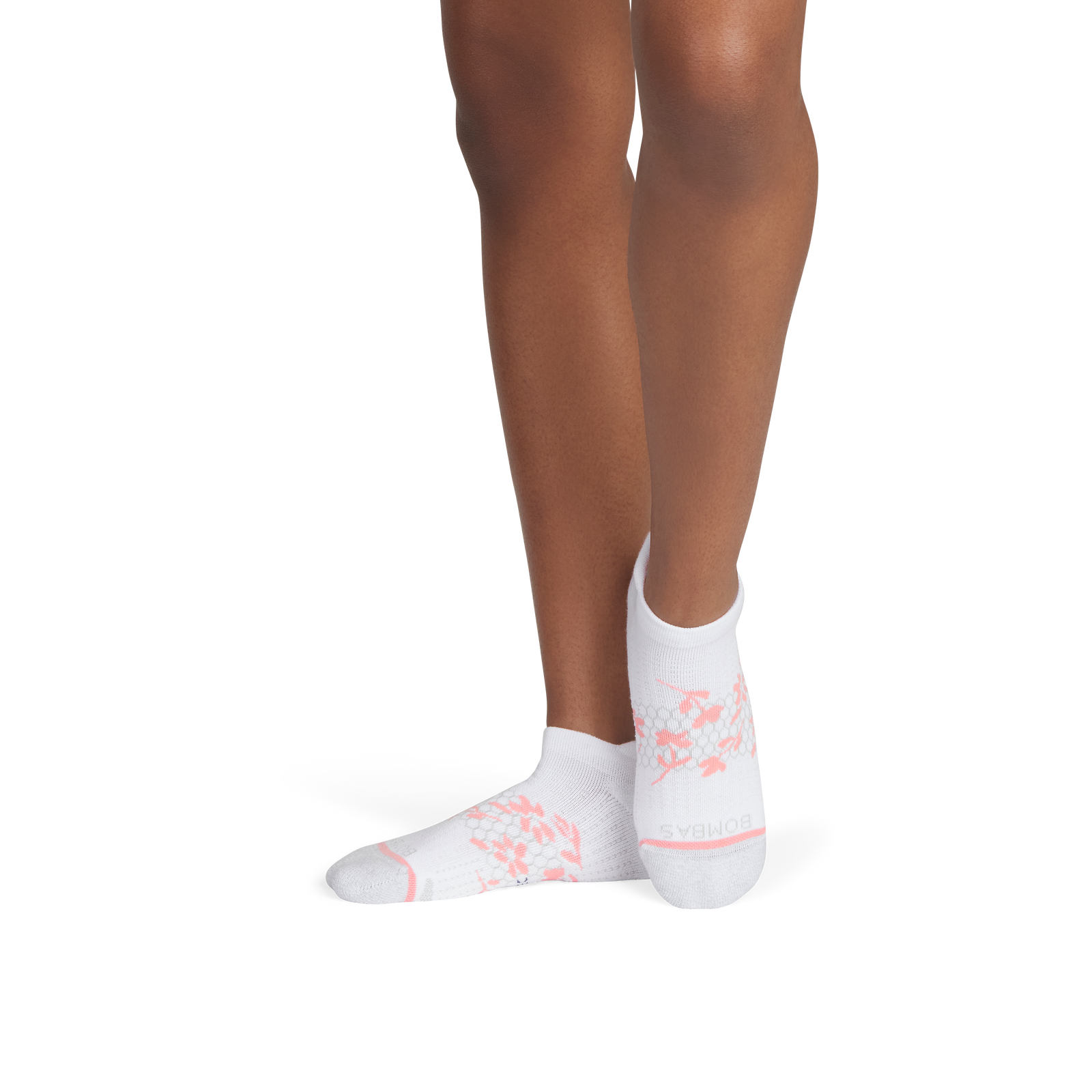Golf Ankle Socks - White Pink Lily WO1 [8911]