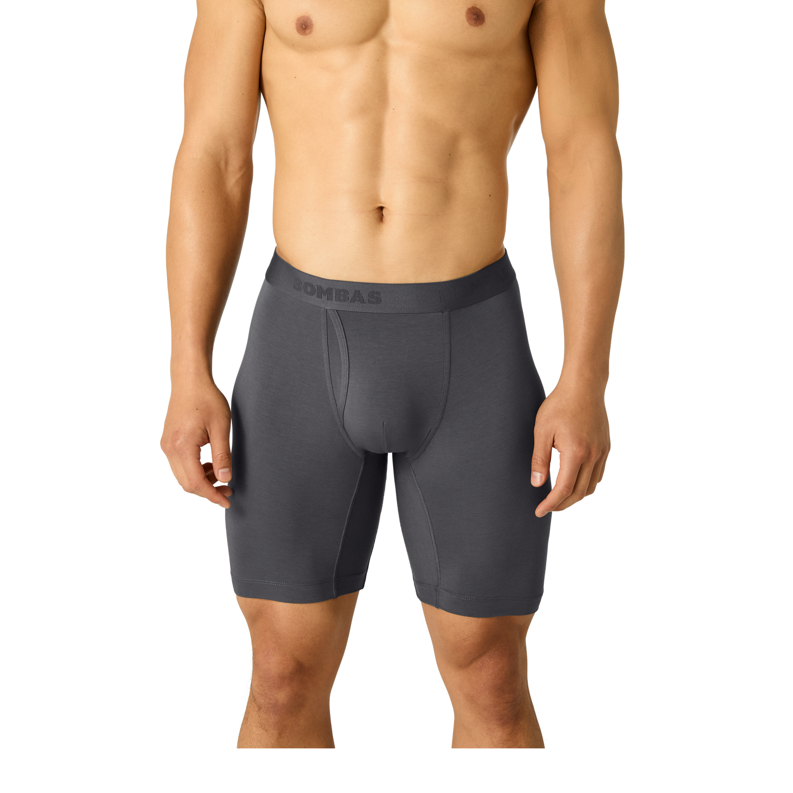 Men's Cotton Modal Blend Long Boxer Brief - Dusty Steel MO1 [8969]