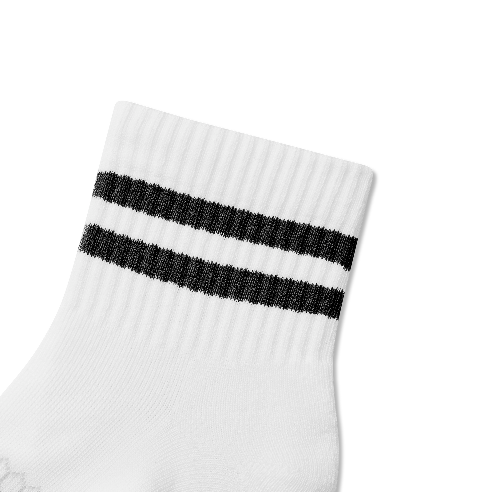 Vintage Stripes Quarter Socks - Soft White / Black Detail [9006]
