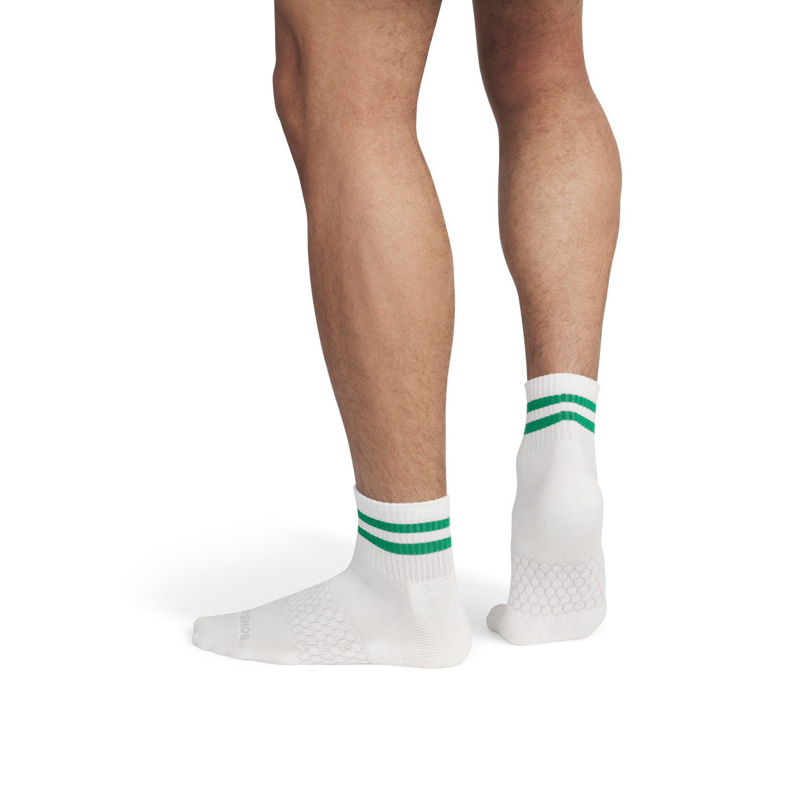 Vintage Stripes Quarter Socks - Soft White / Jungle MO2 [9006]