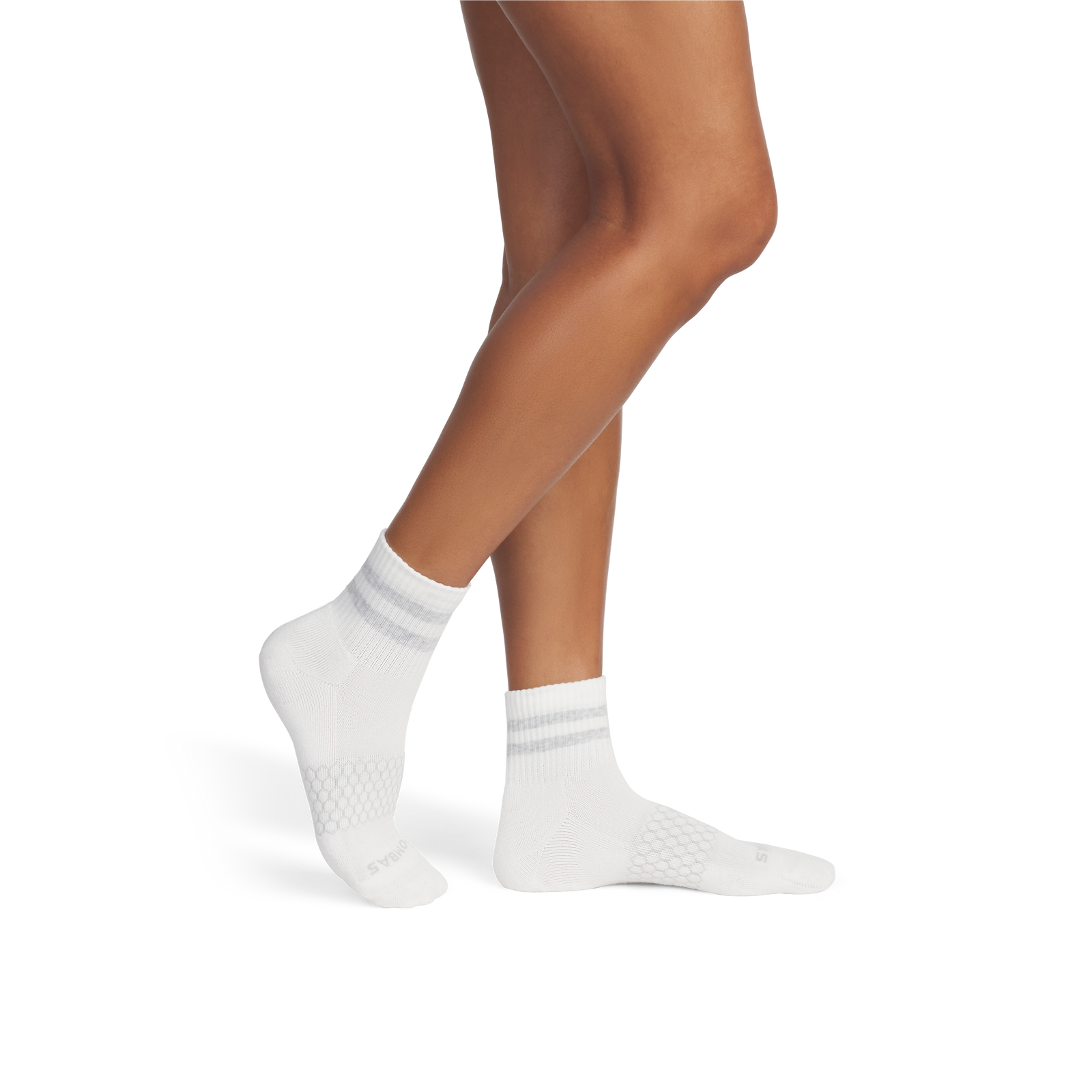 Vintage Stripes Quarter Socks - Soft White / Varsity Grey Heather WO1 [9007]