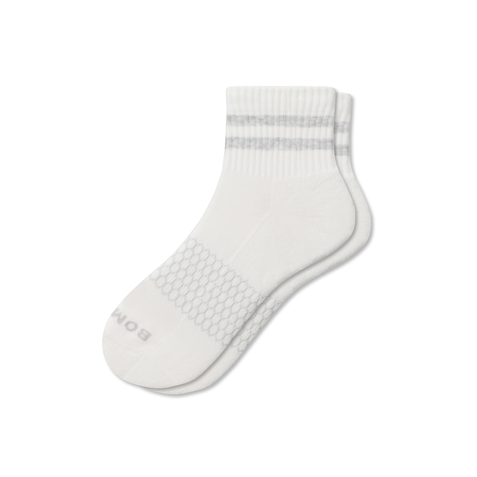 Vintage Stripes Quarter Socks - Soft White / Varsity Grey Heather L [9007]