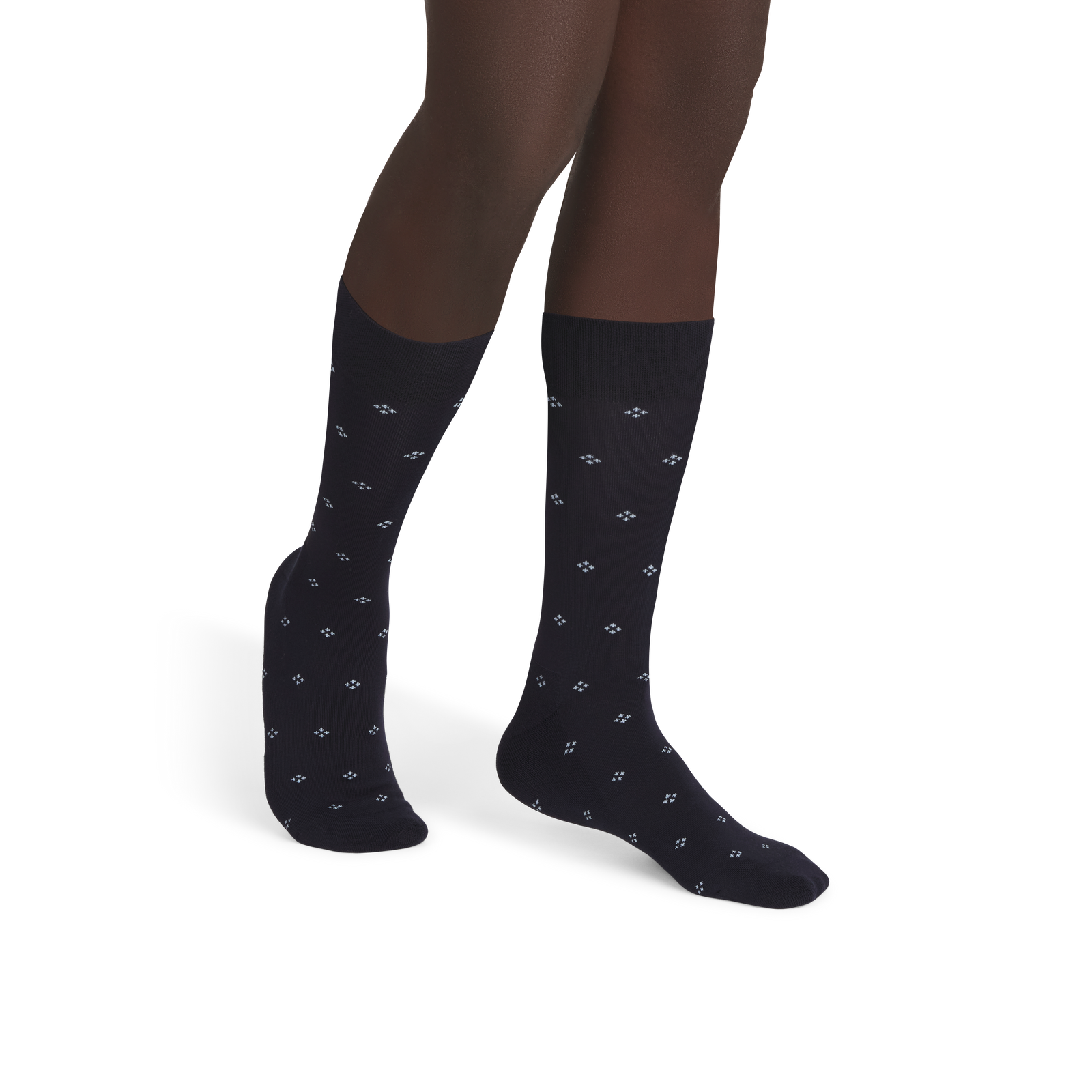 Dress Calf Socks - Navy Diamond MO1 [9131]