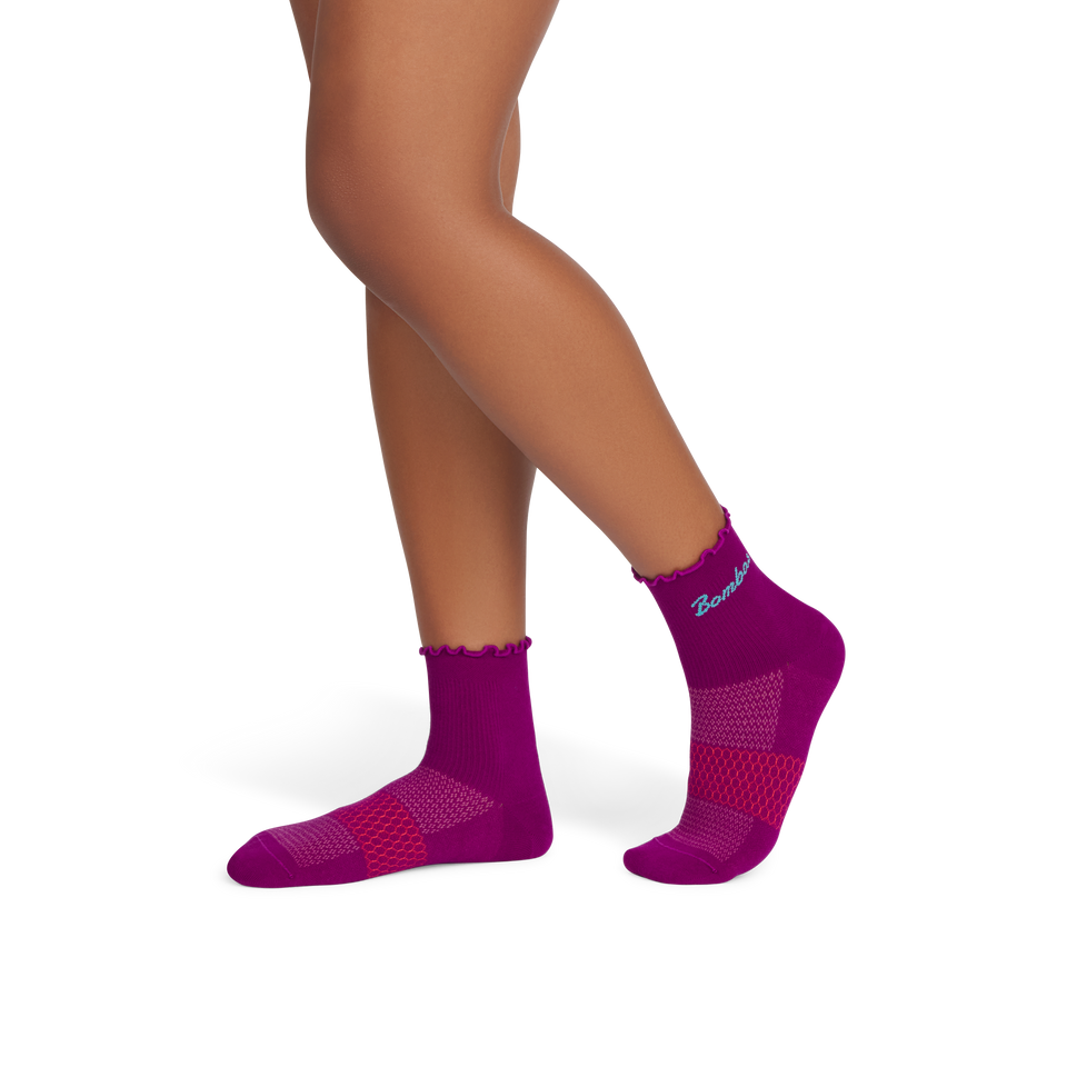 Ruffle Athletic Quarter Socks - vivid magenta WO1 [9161]
