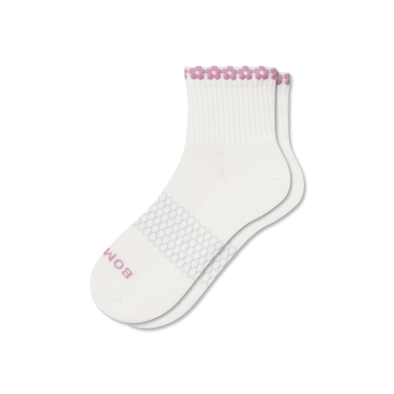 Women's Daisy Chain Quarter Socks - mauve L [9171]