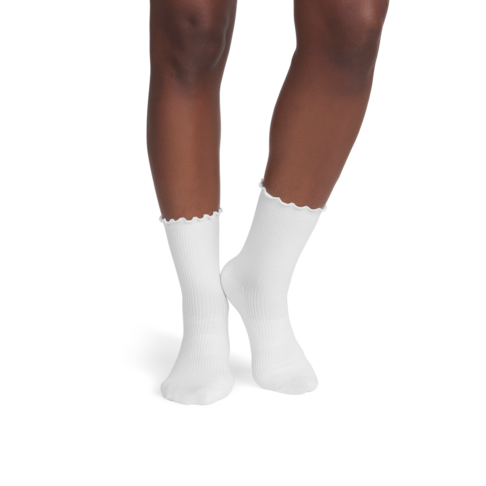 Ruffle Rib Half Calf - White WO1 [9285]