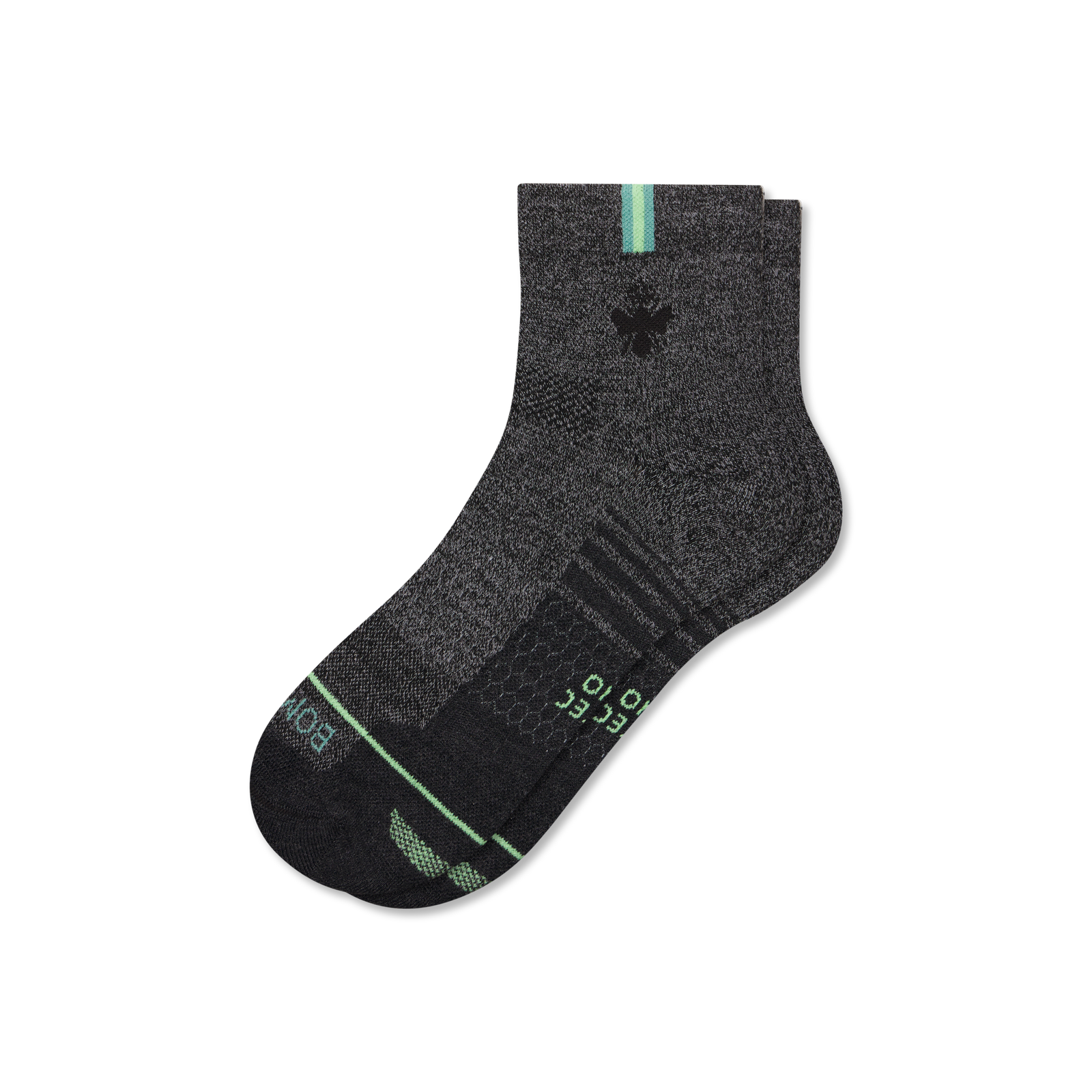 Merino Wool Blend Athletic Quarter Socks - black meteor L [9712]