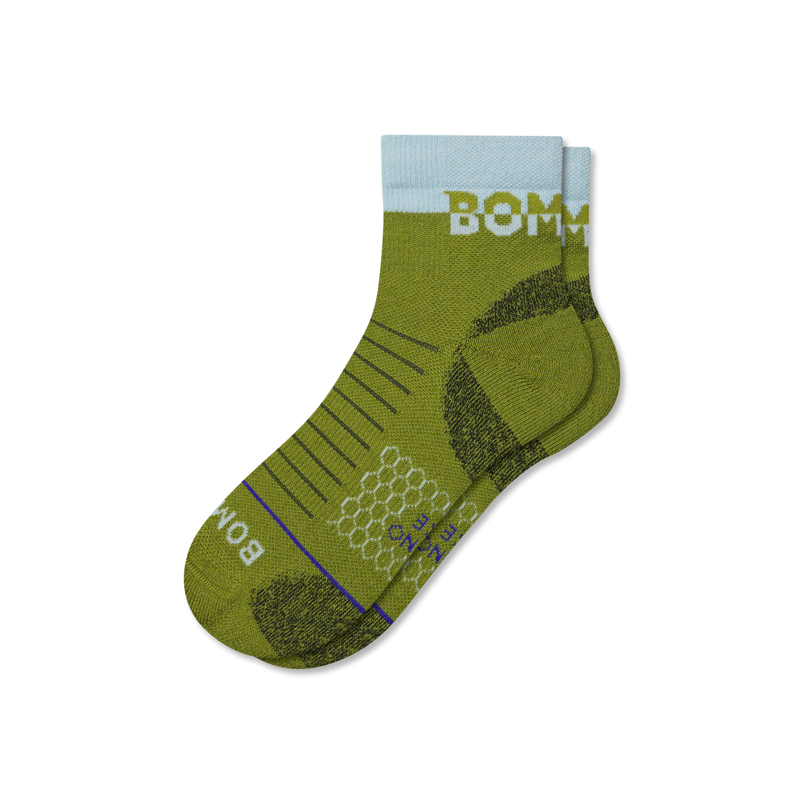 Merino Wool Blend Hiking Quarter Socks - olive twist L [9718]
