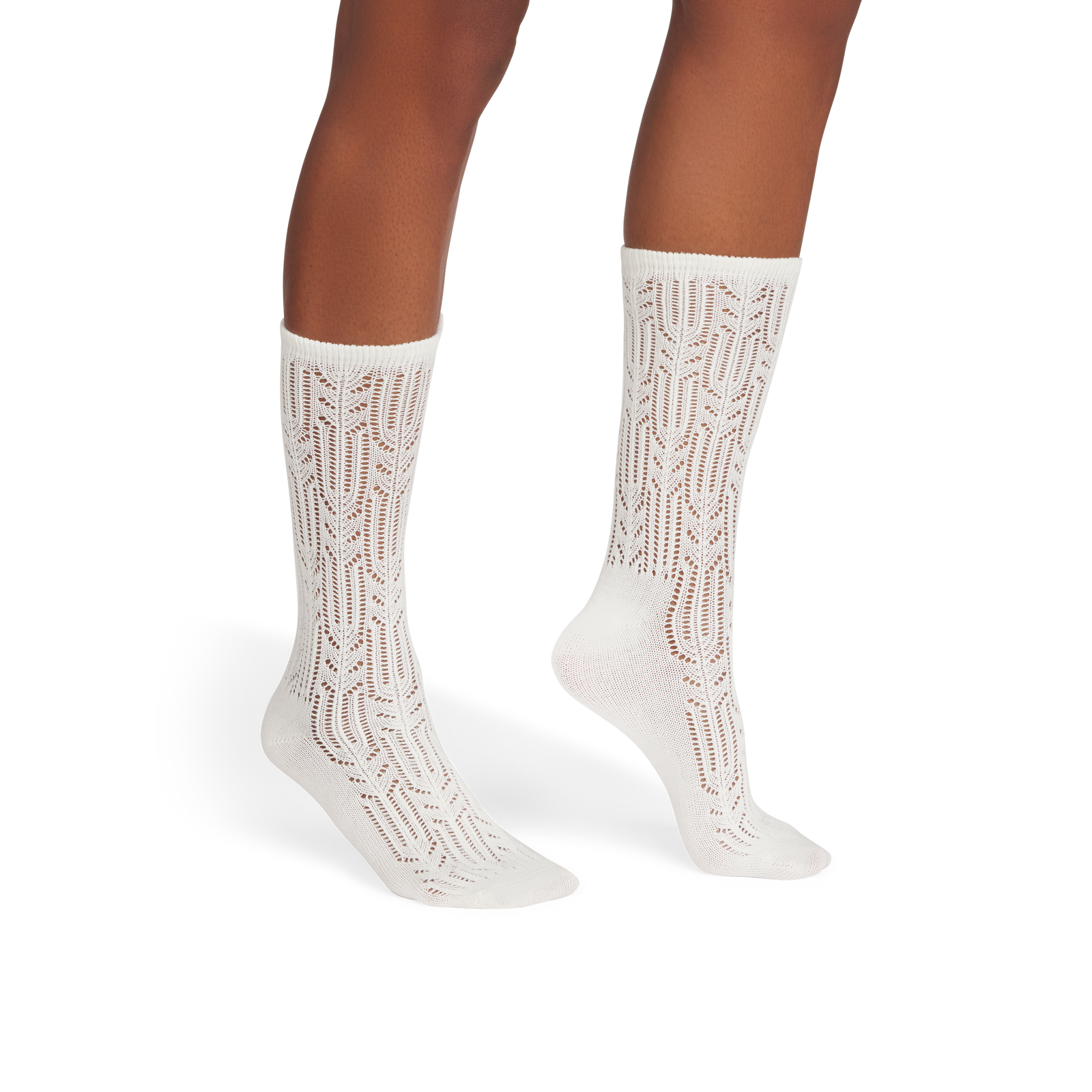 Pointelle Calf Socks - soft white WO1 [9728]