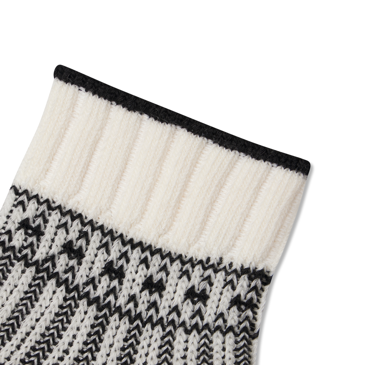 Merino Wool Blend Sweater Socks - Black Ivory Detail [9791]