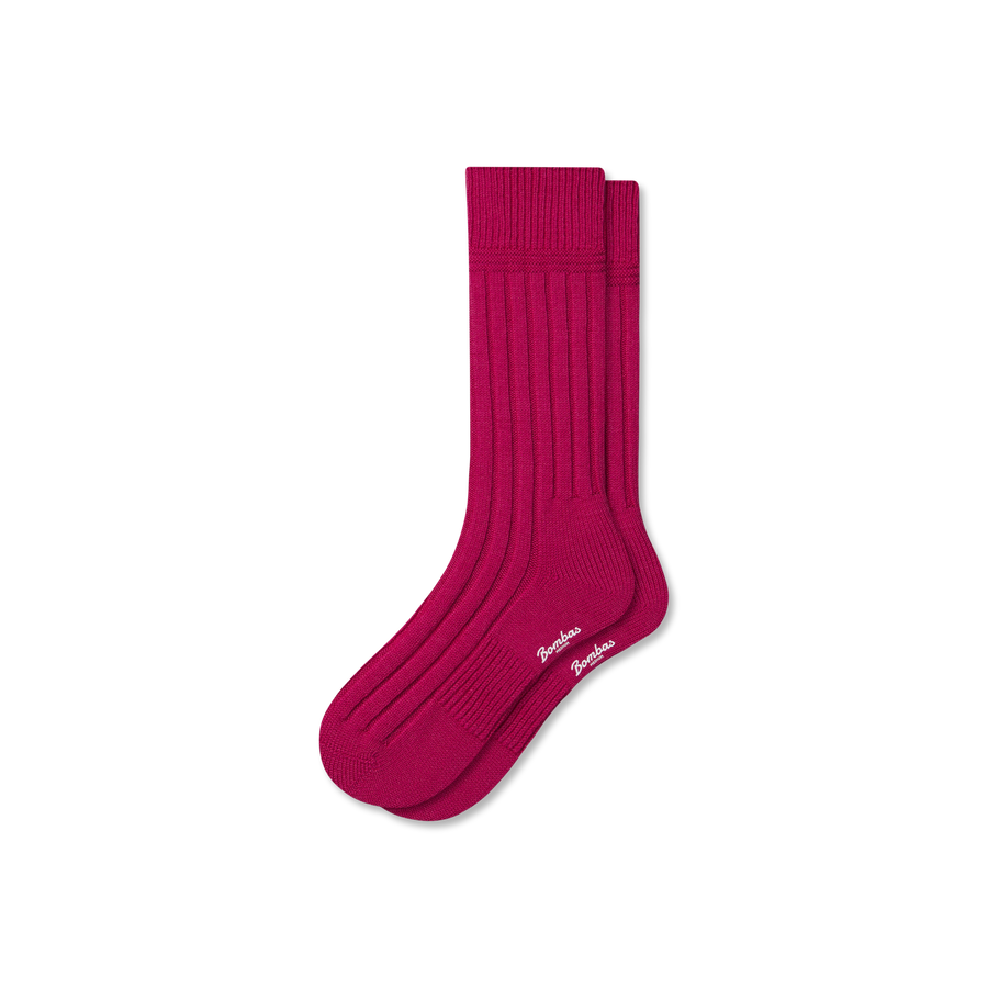 Women's Merino Cashmere Blend Rib Calf Socks - Light Travel Fit