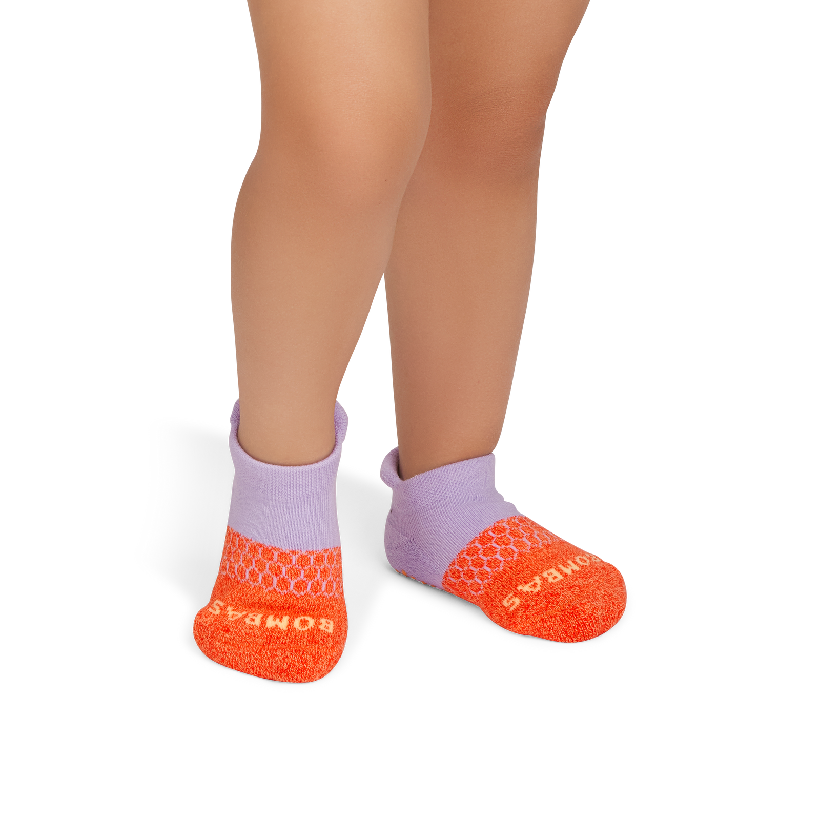 Toddler Gripper Ankle Socks - Bright Cantaloupe OM1