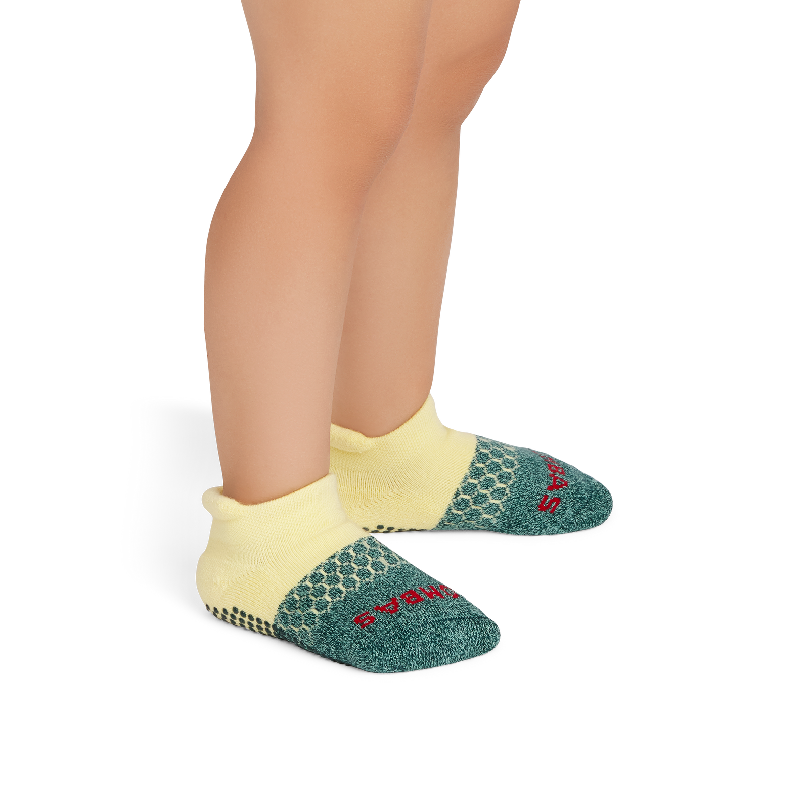 Toddler Gripper Ankle Socks - Celadon Pale Yellow OM1