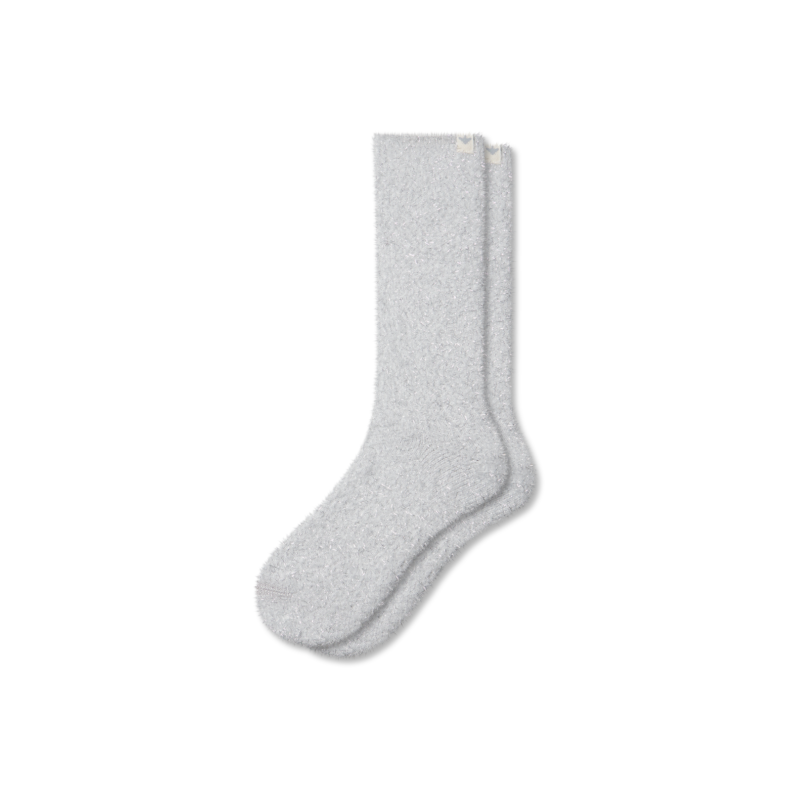 Women's Fuzzy Socks - Silver Sparkle L [9849]