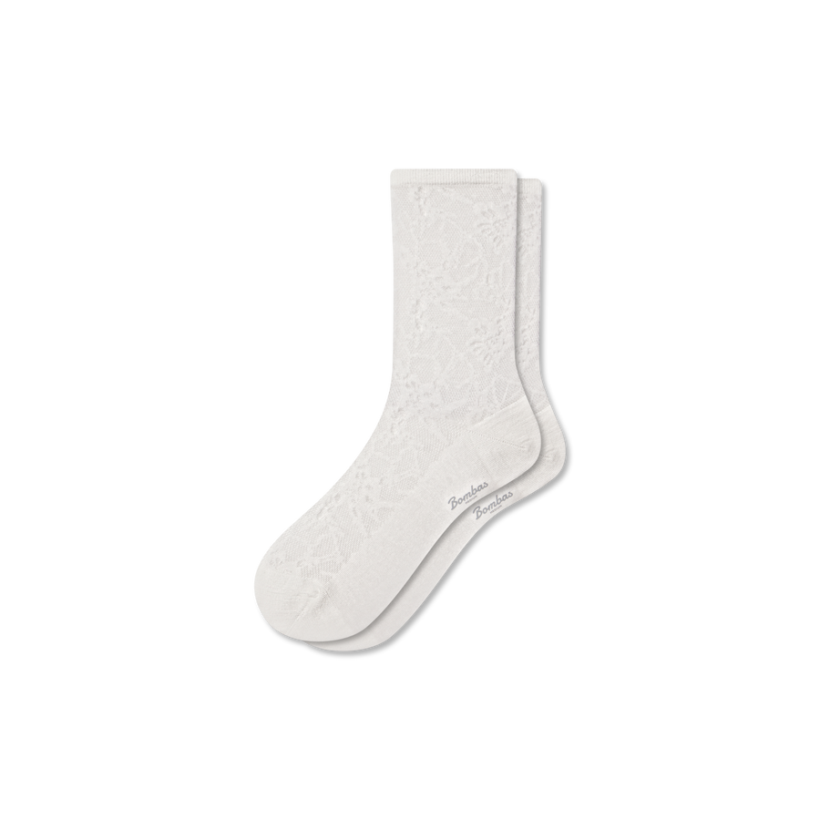 Women’s Floral Lace Half Calf Socks - Fresh Studio Rotation