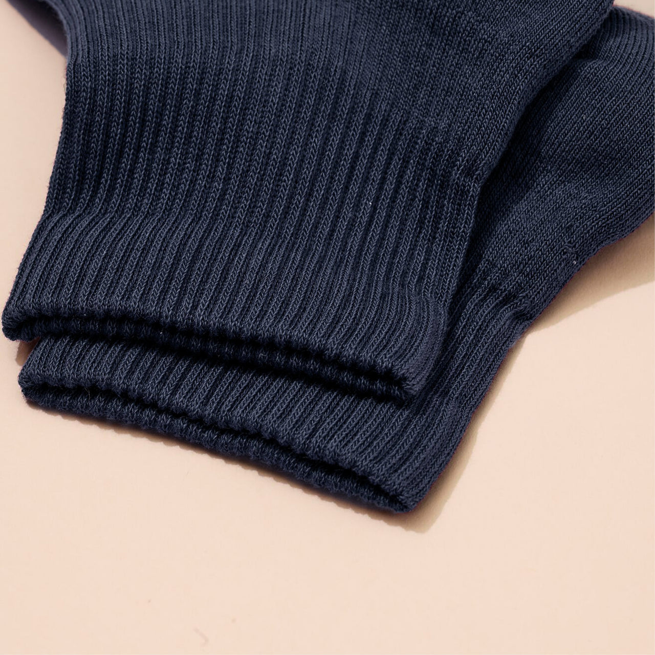 Modern Rib Quarter Socks - Midnight Navy Detail [5702]