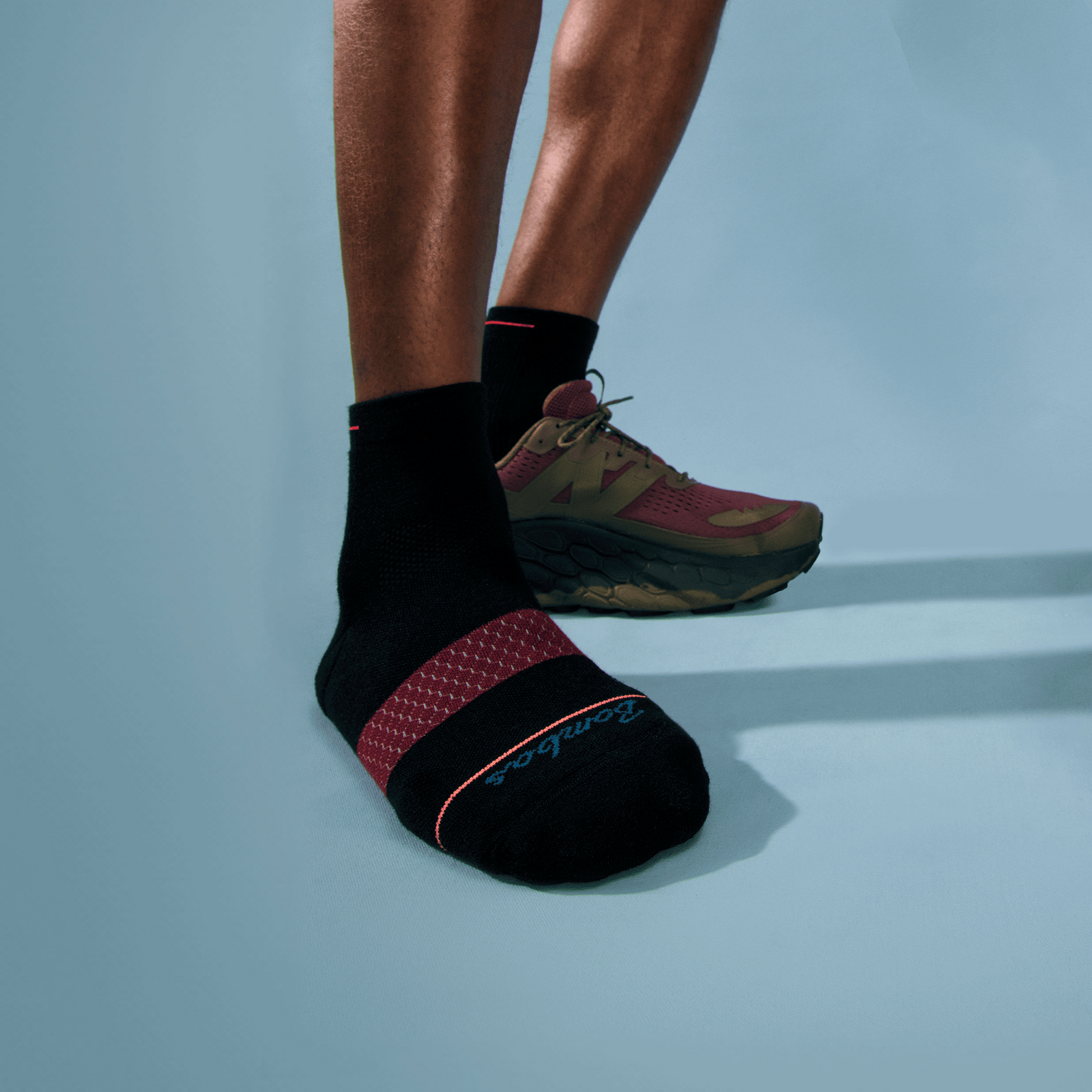 Merino Wool Blend Athletic Quarter Socks - Black Wine MO [LIFESTYLE] [8829]