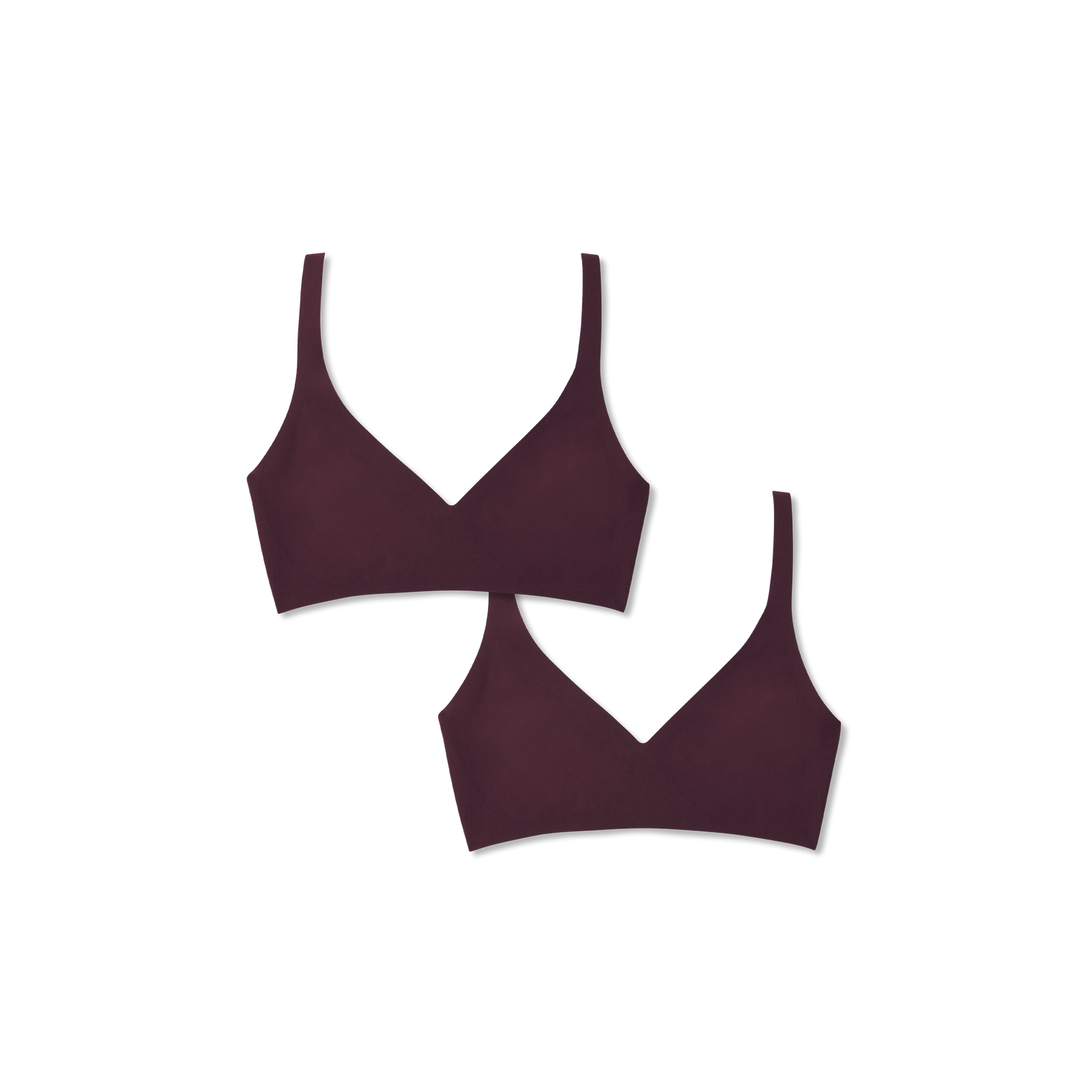 Womenâ€™s No Show Plunge Bralette 2-Pack - All Spice L