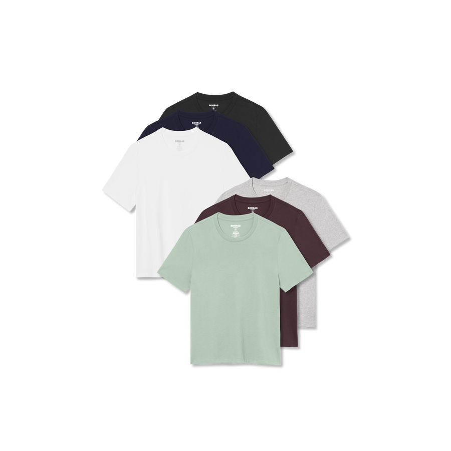 Women's Pima Cotton Crew Neck T-Shirt 6-Pack - Everyday Rotation