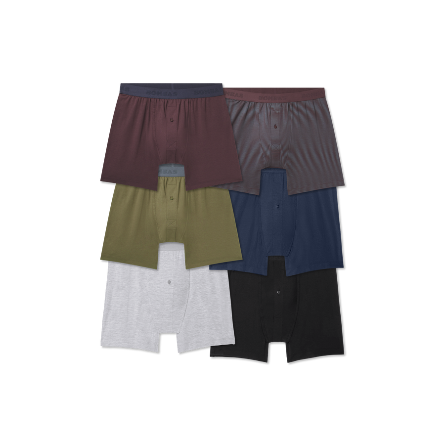 Men's Cotton Modal Blend Boxer 6-Pack - Second Stretch Fit