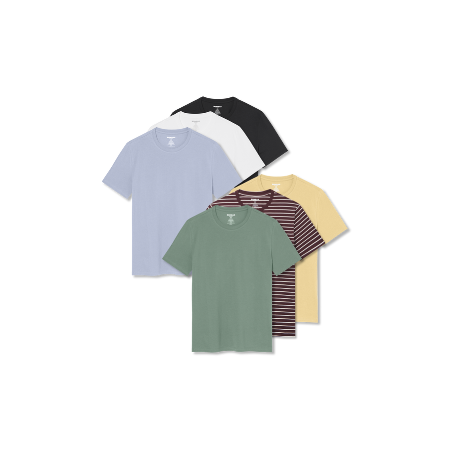 Men's Pima Cotton Crew Neck T-Shirt 6-Pack - Light Off Duty Wear