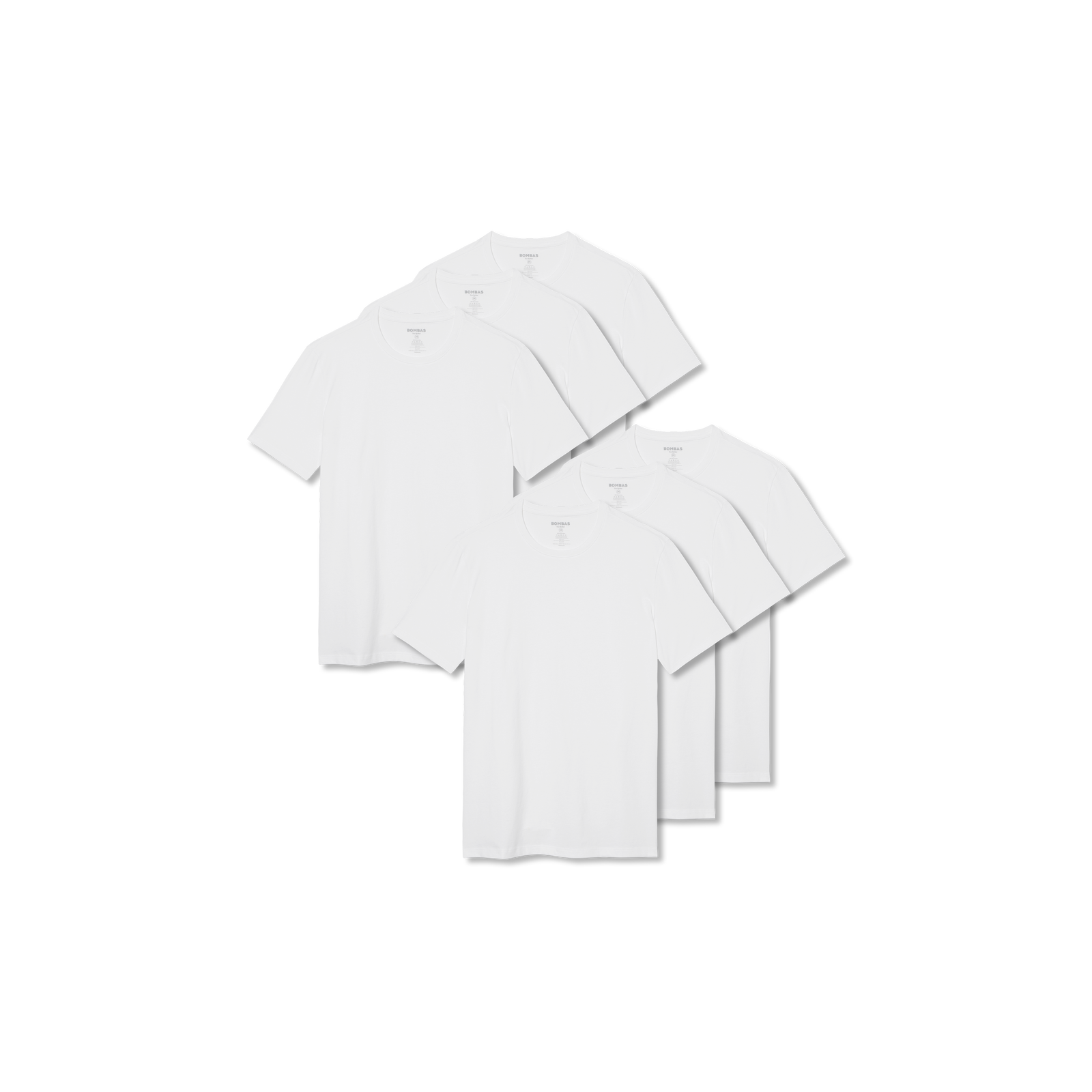 Men's Pima Cotton Slim Crew Neck T-Shirt 6-Pack - All White L
