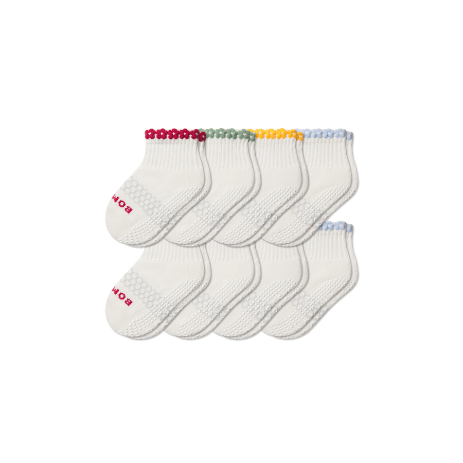 Toddler Daisy Chain Gripper Calf Sock 8-Pack - Active Travel Rotation