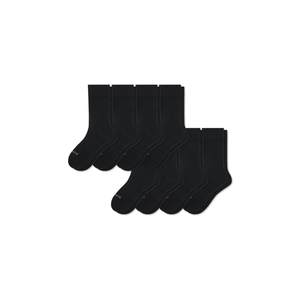 Youth Lightweight Calf Sock 8-Pack - Black