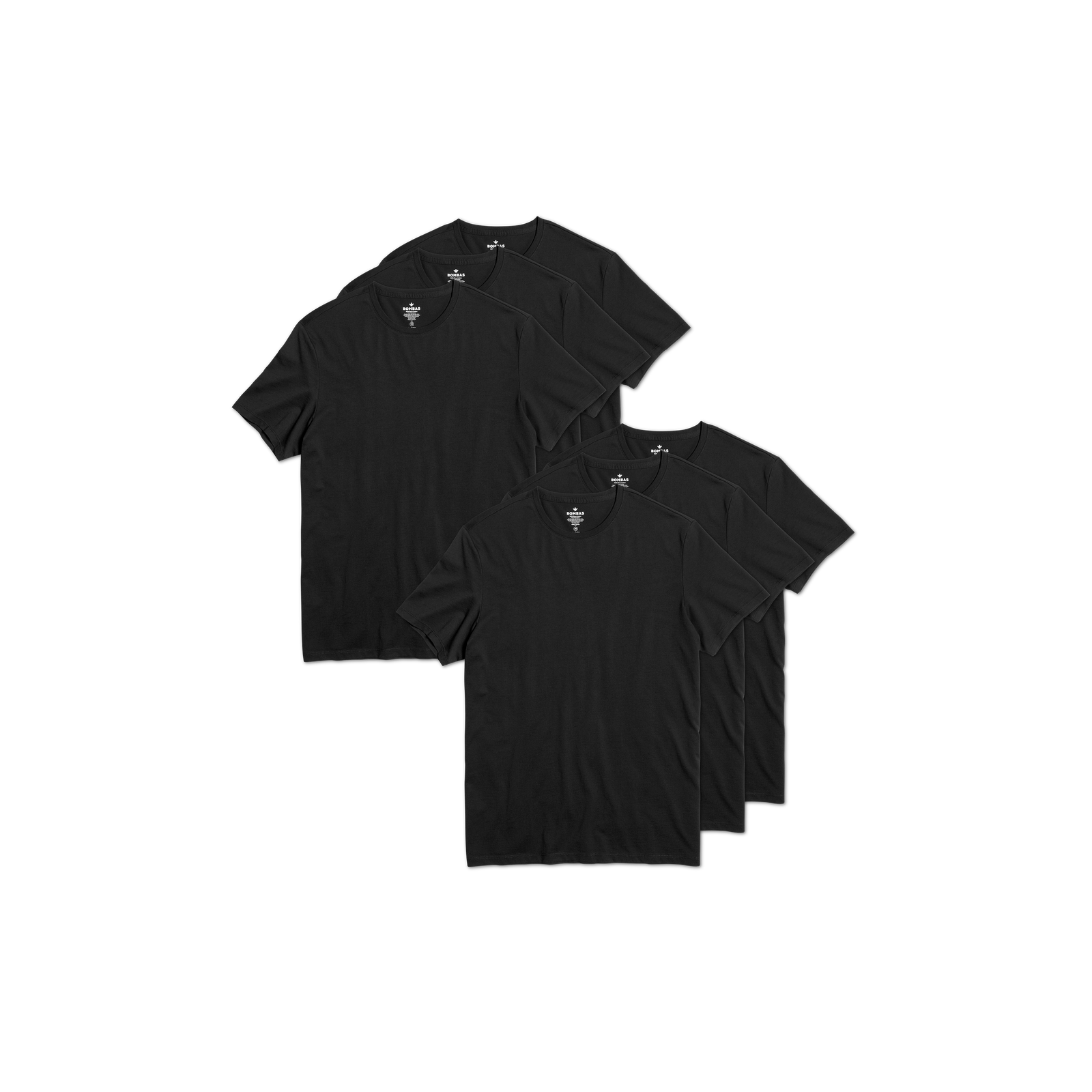 Men's Pima Cotton Crew Neck T-Shirt 6-Pack - black - 14