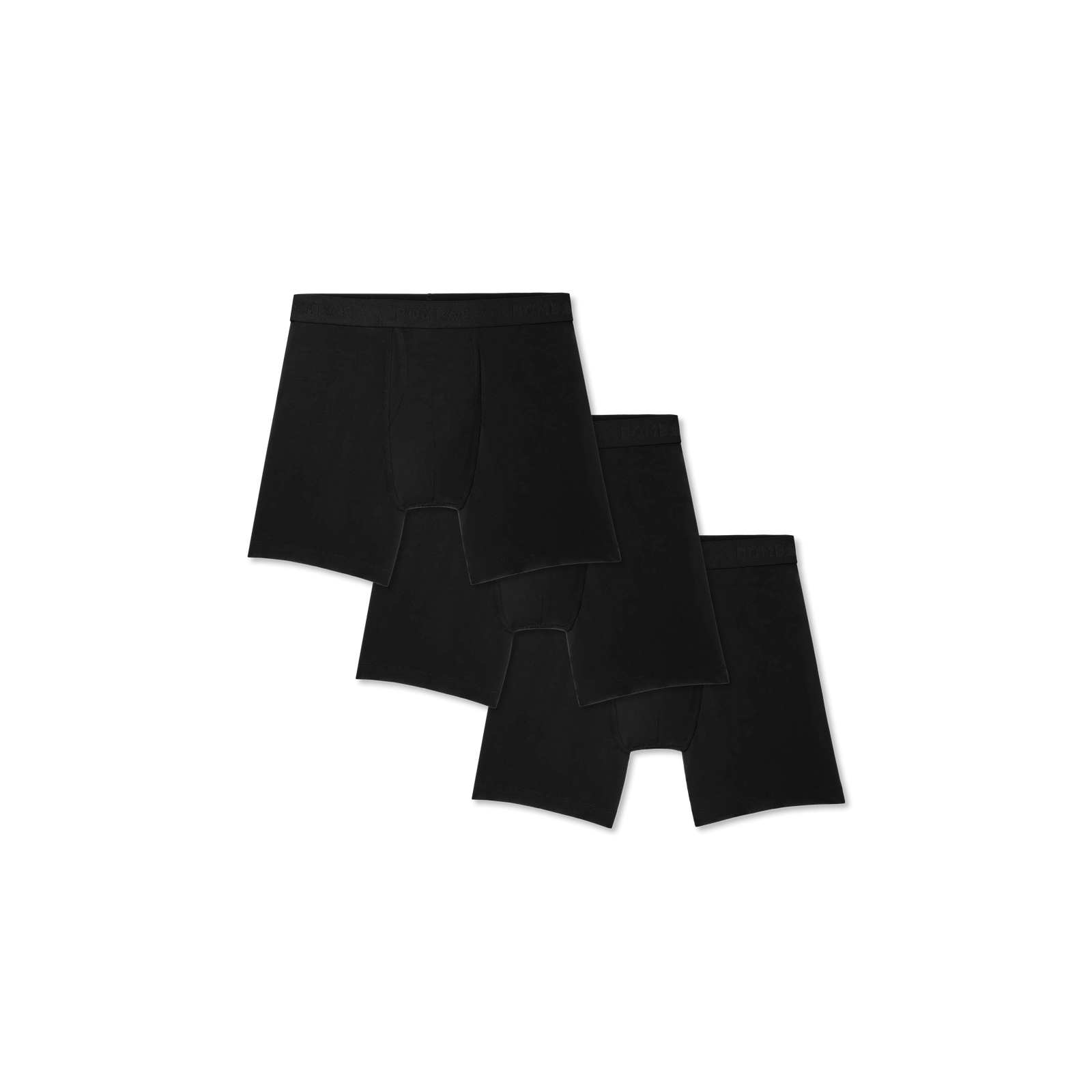 Men's Cotton Modal Blend Boxer Brief - Classic Fly 3-Pack - Black L