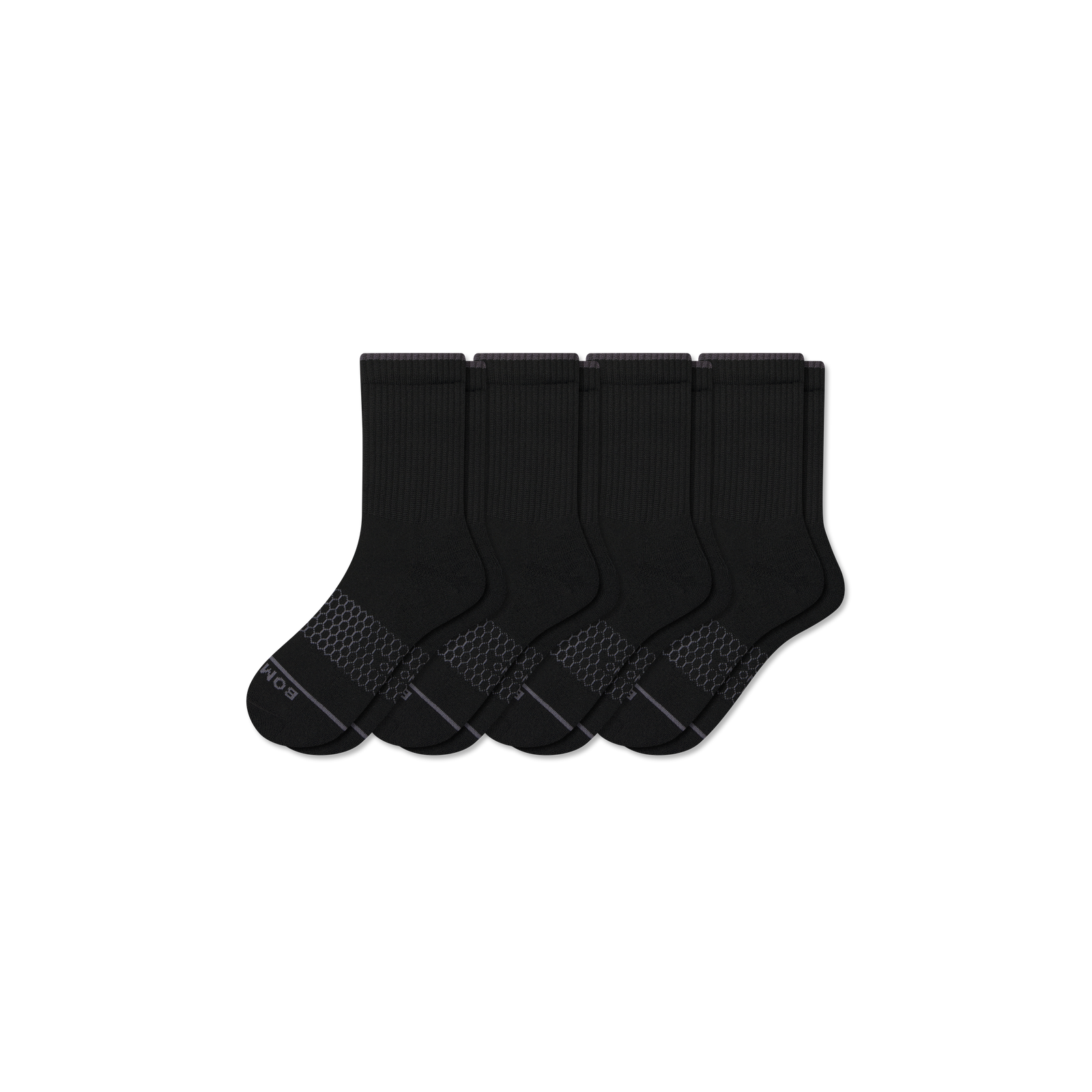 Merino Wool Blend Half Calf Sock 4-Pack - Black L