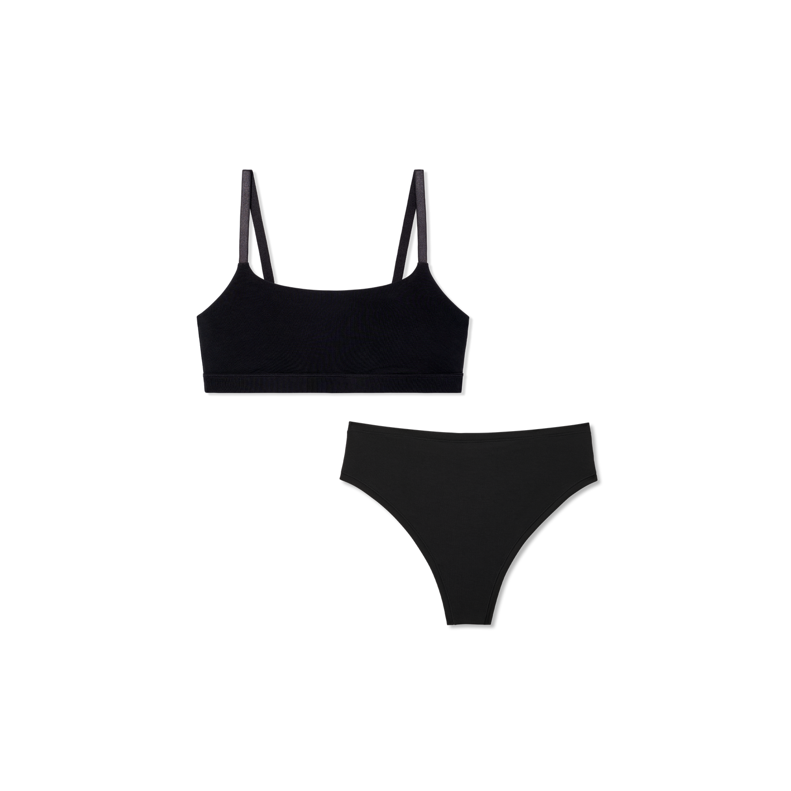 Womenâ€™s Super Soft Bralette + Thong Pack - Black L