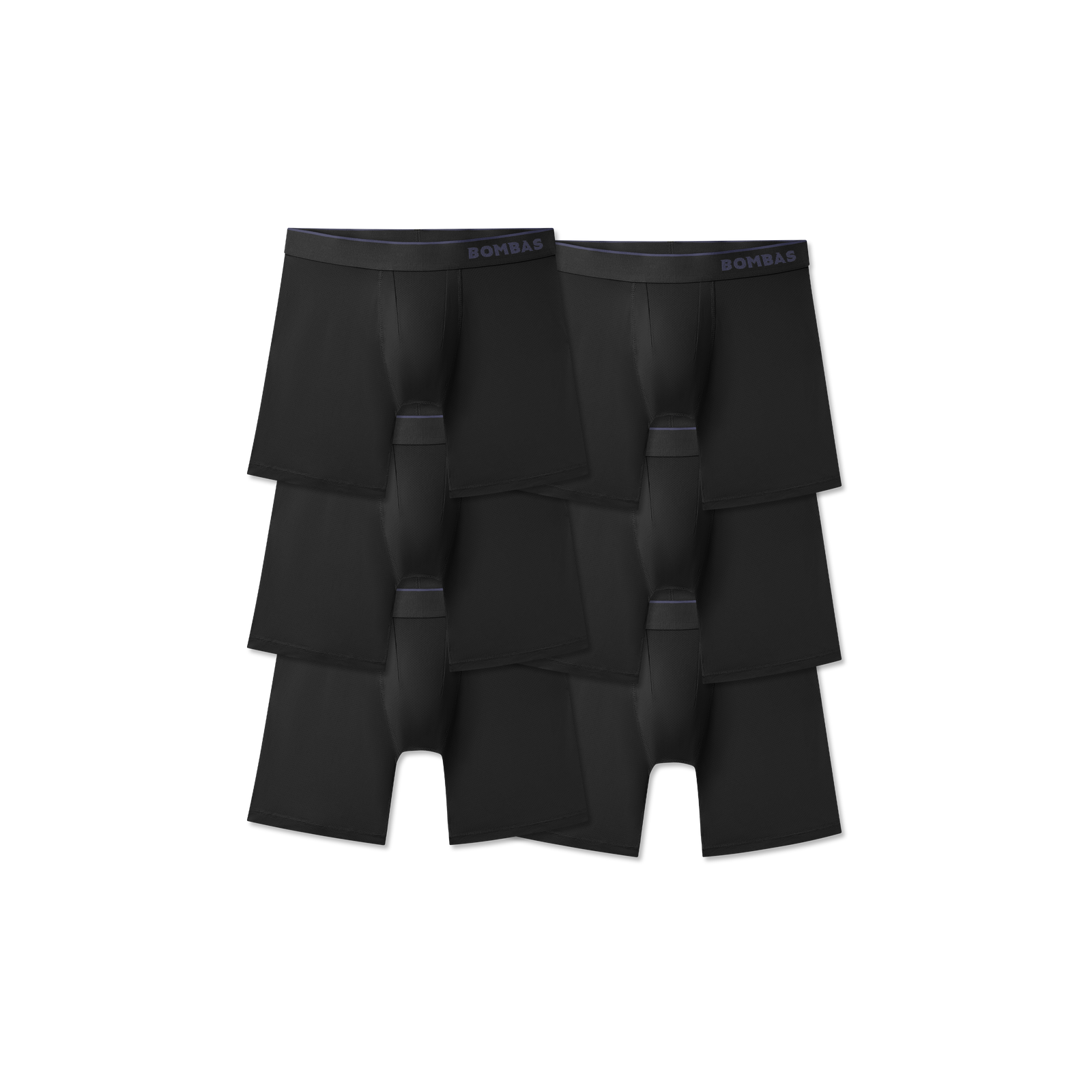 Men's Sport Flyless Boxer Brief 6-Pack - Black L
