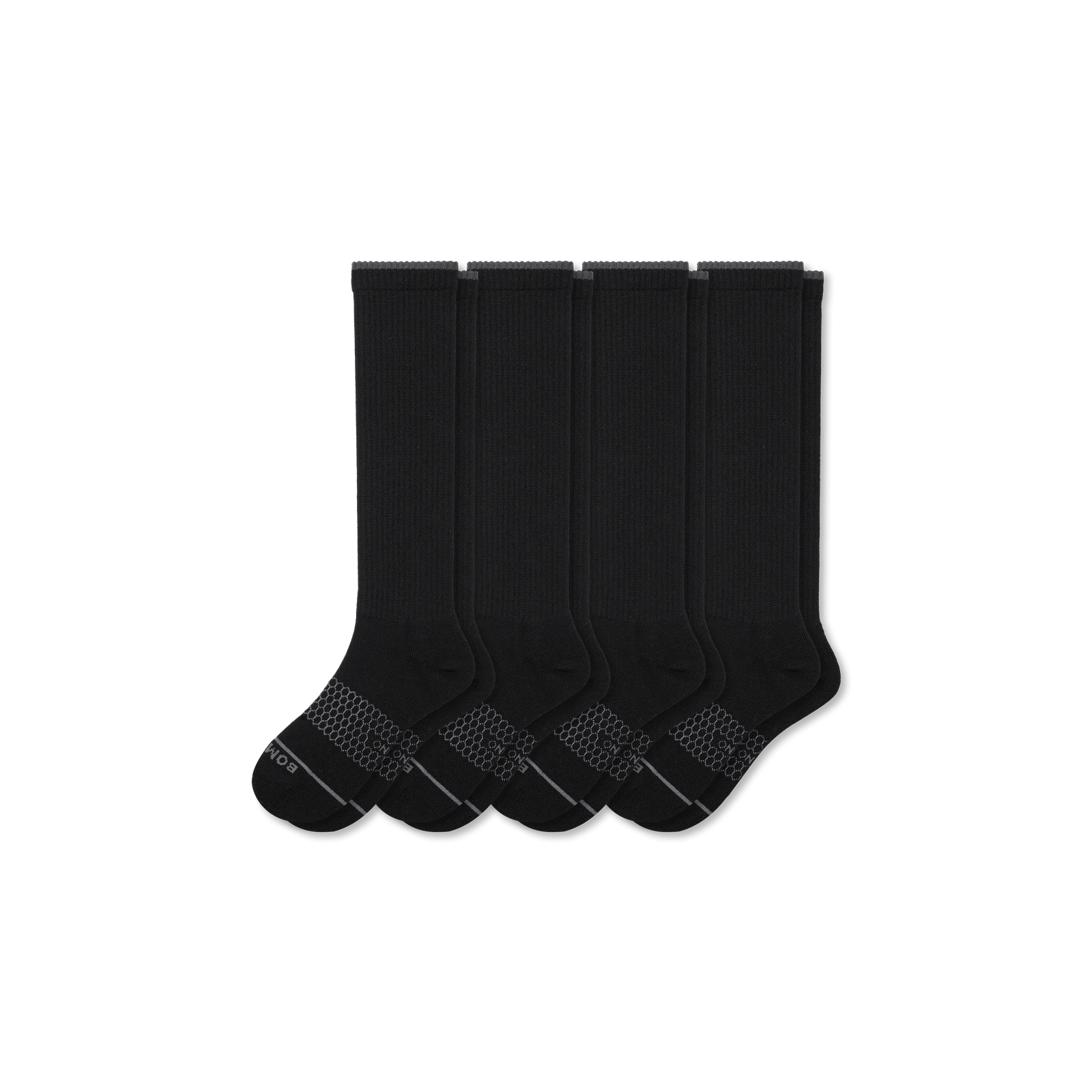 Merino Wool Blend Knee High Sock 4-Pack - Black