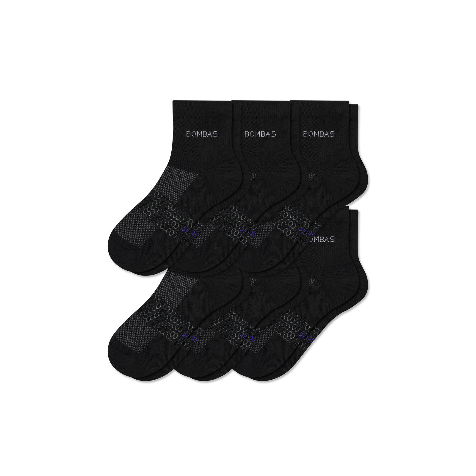 Lightweight Athletic Quarter Sock 6-Pack - black mix L