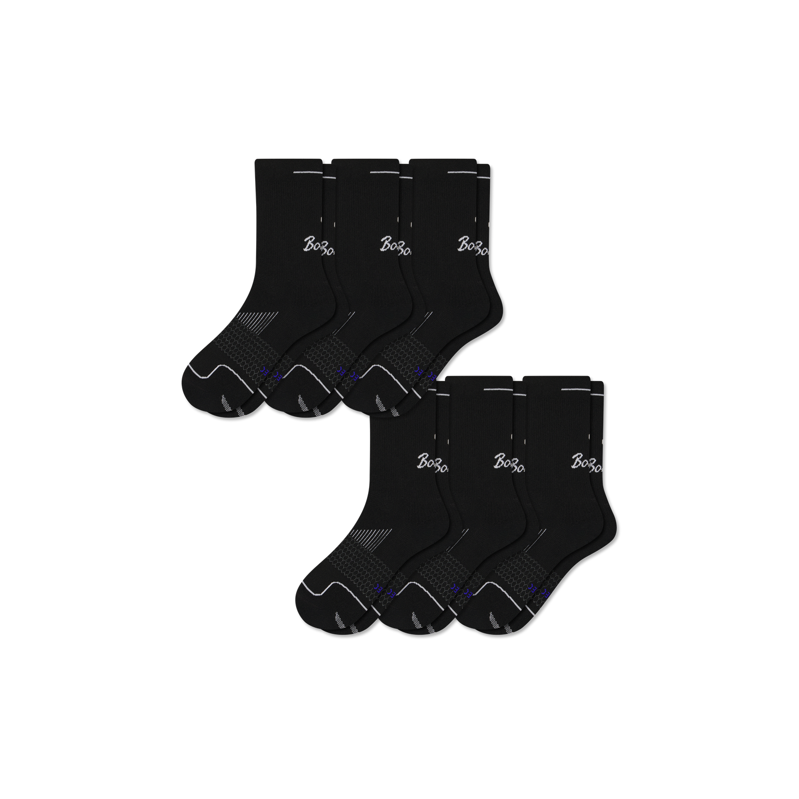 Men's Running Half Calf Sock 6-Pack - black mix L