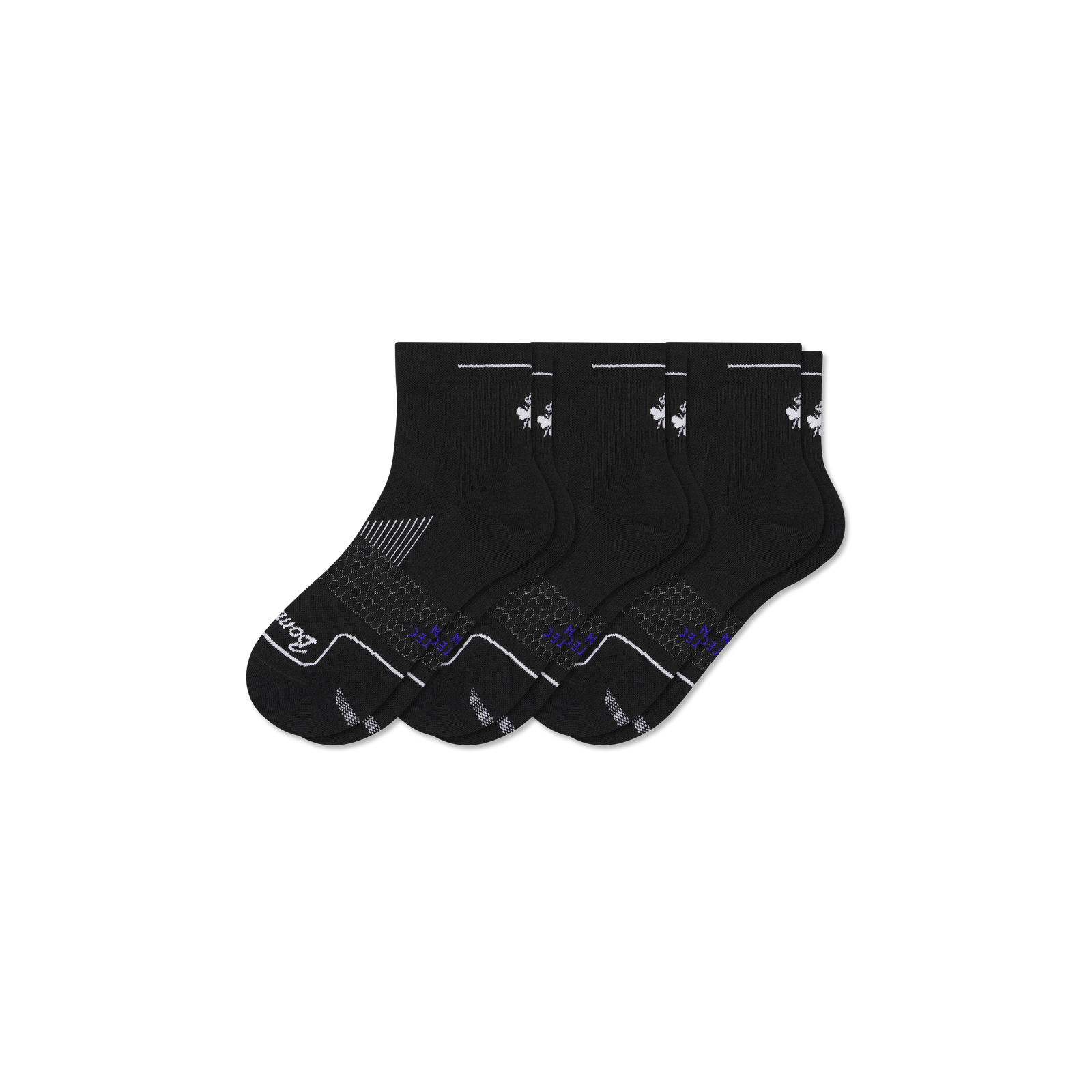 Men's Running Quarter Sock 3-Pack - Black Mix