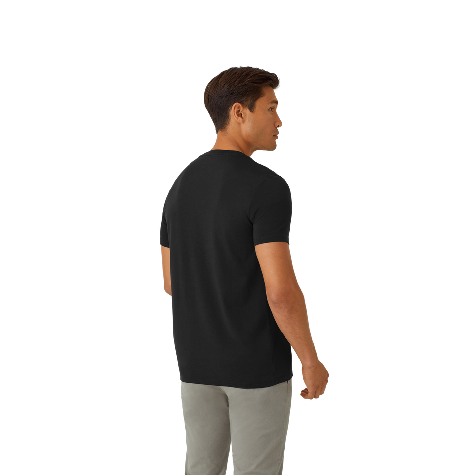 Men's Pima Cotton V-Neck T-Shirt 6-Pack - black - 26