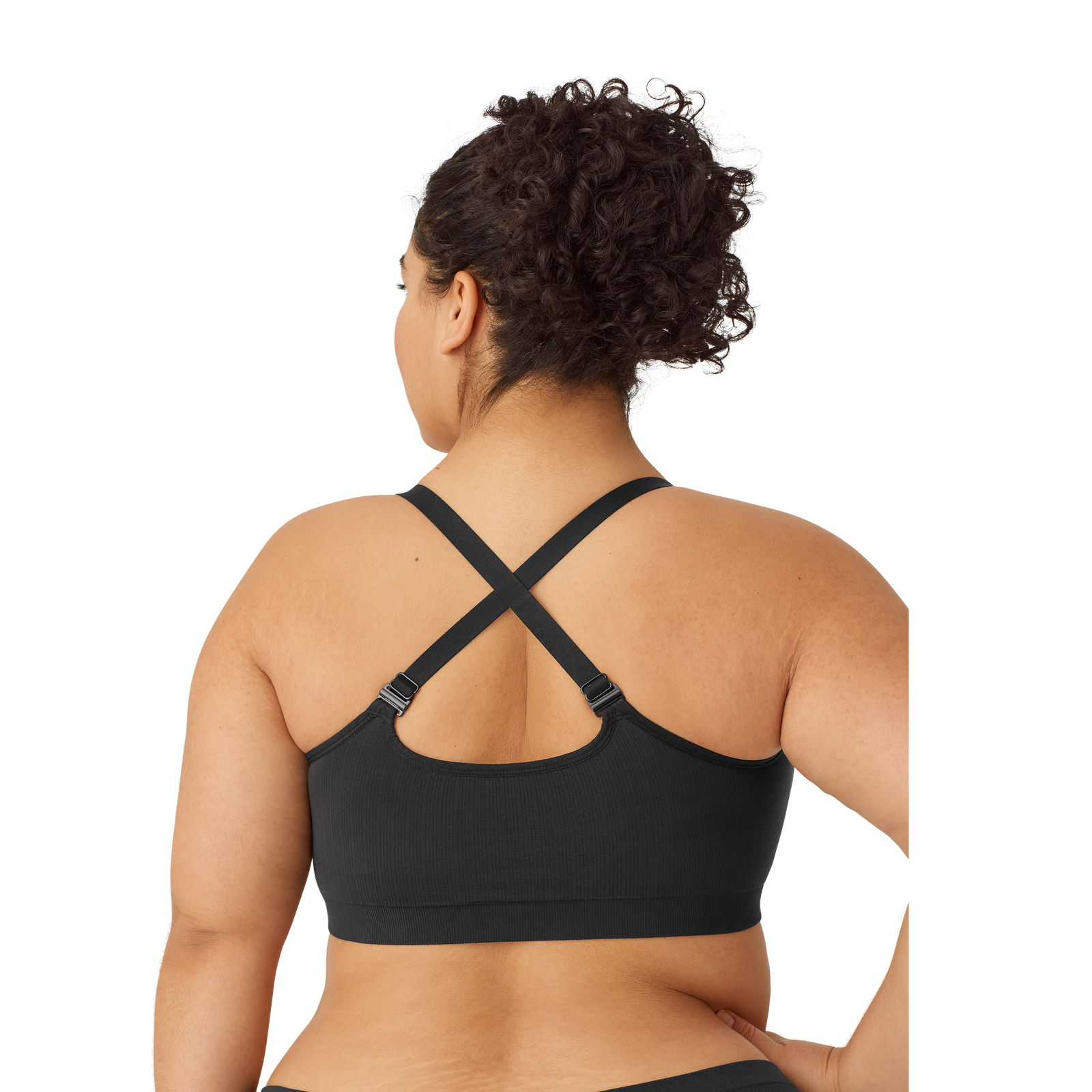 Ribbed Seamless Bralette Black WO2 Plus