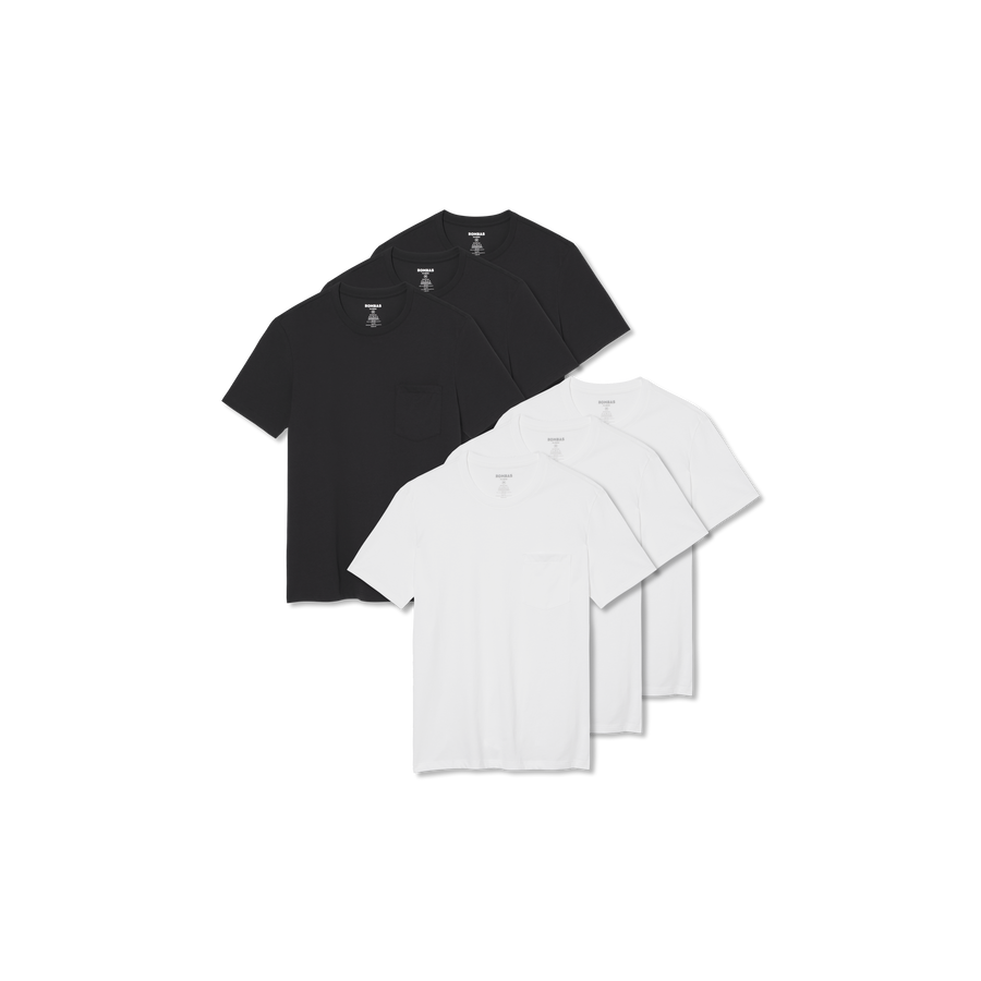 Men's Pima Cotton Pocket Crew Neck T-Shirt 6-Pack - Classic Street Style