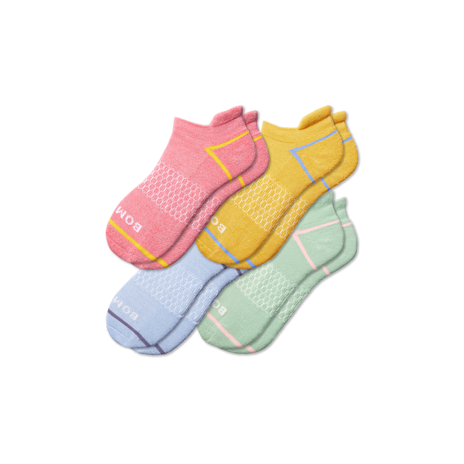 Women's Border Stripe Marl Ankle Sock 4-Pack - Blossom Aloe Mix