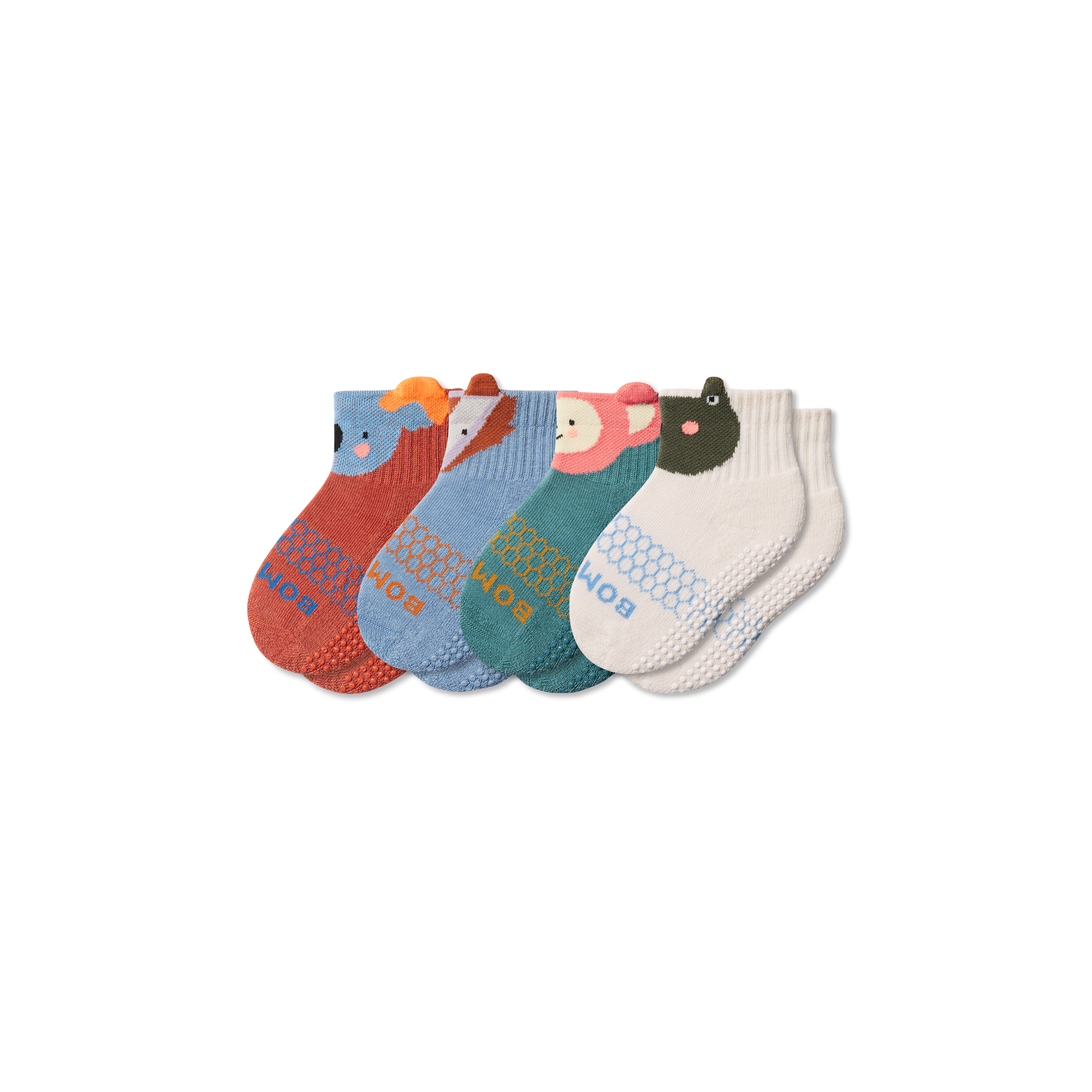 Toddler Forest Friends Gripper Calf Sock Celeste White Mix 4-Pack L