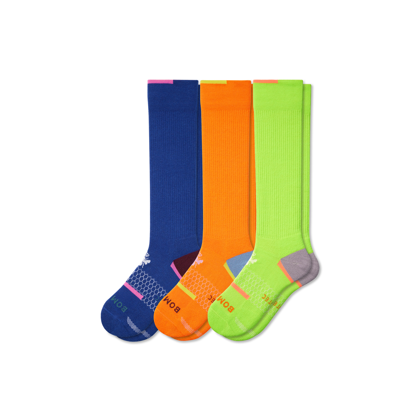 Youth All-Purpose Performance Team Sport Sock Cobalt Yellow Mix 3-Pack L